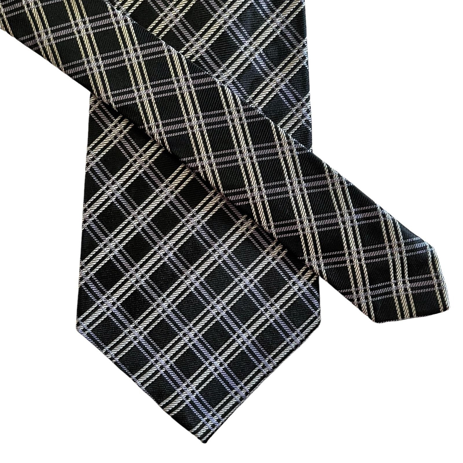 Polo Ralph Lauren × Vintage Polo Ralph Lauren Vintage Jacquard Plaid Check Wide Silk Tie Size ONE SIZE - 3 Thumbnail