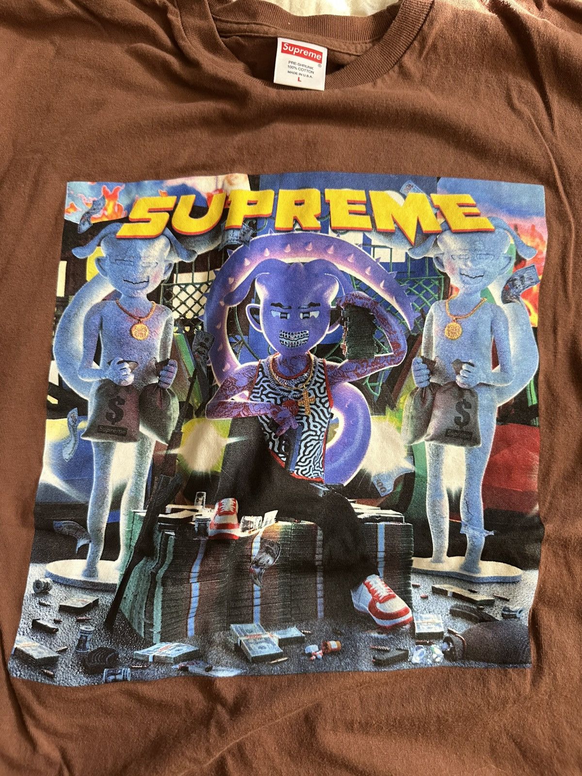 Supreme Supreme “Richest” Tee Brown Size US L / EU 52-54 / 3 - 3 Thumbnail
