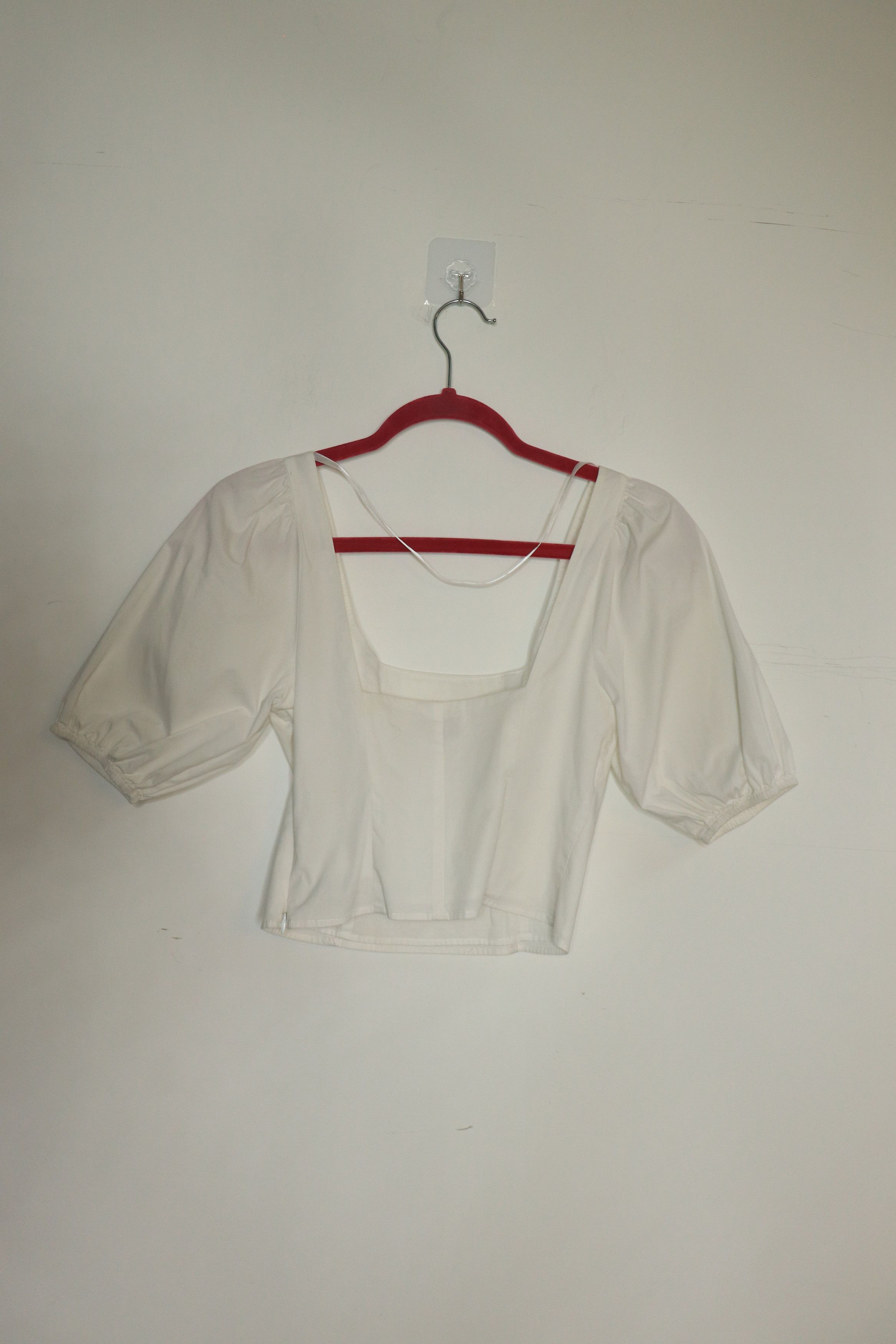 Staud White balloon sleeve crop top - UK 6 Size XS / US 0-2 / IT 36-38 - 1 Thumbnail