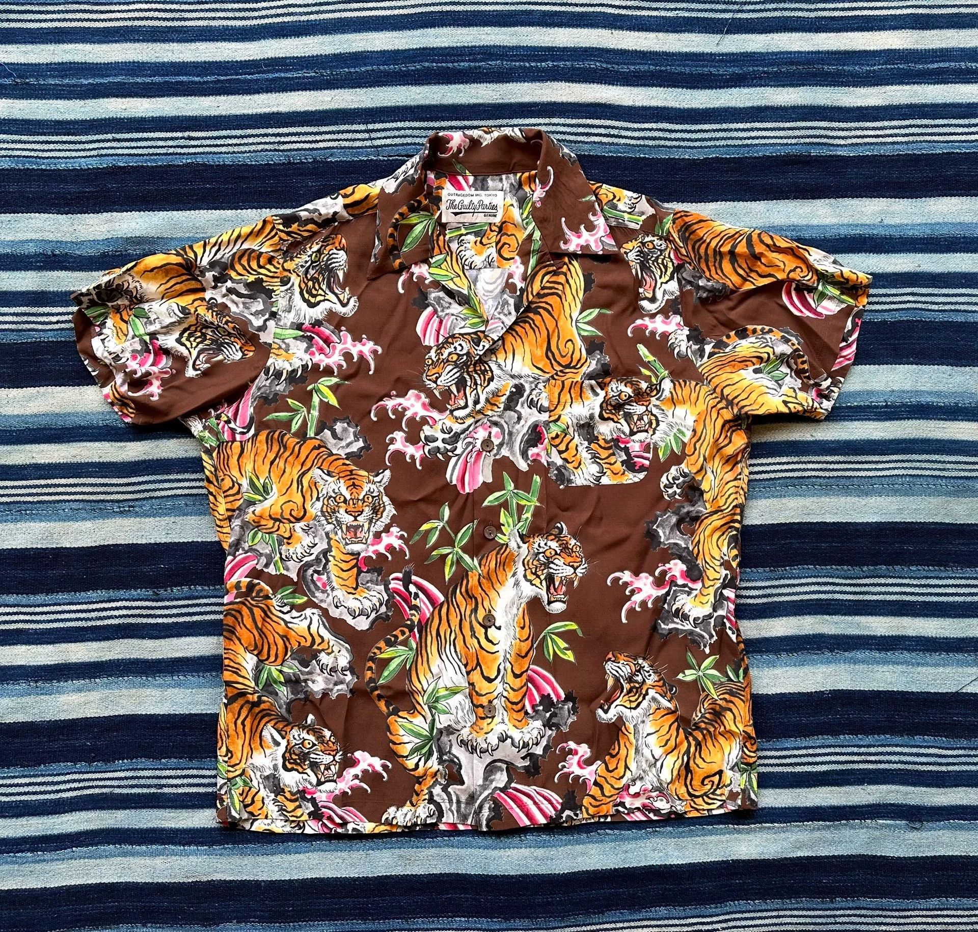 Wacko Maria Brown Tiger Print Short Sleeve Button-Up Shirt Size US M / EU 48-50 / 2 - 1 Thumbnail