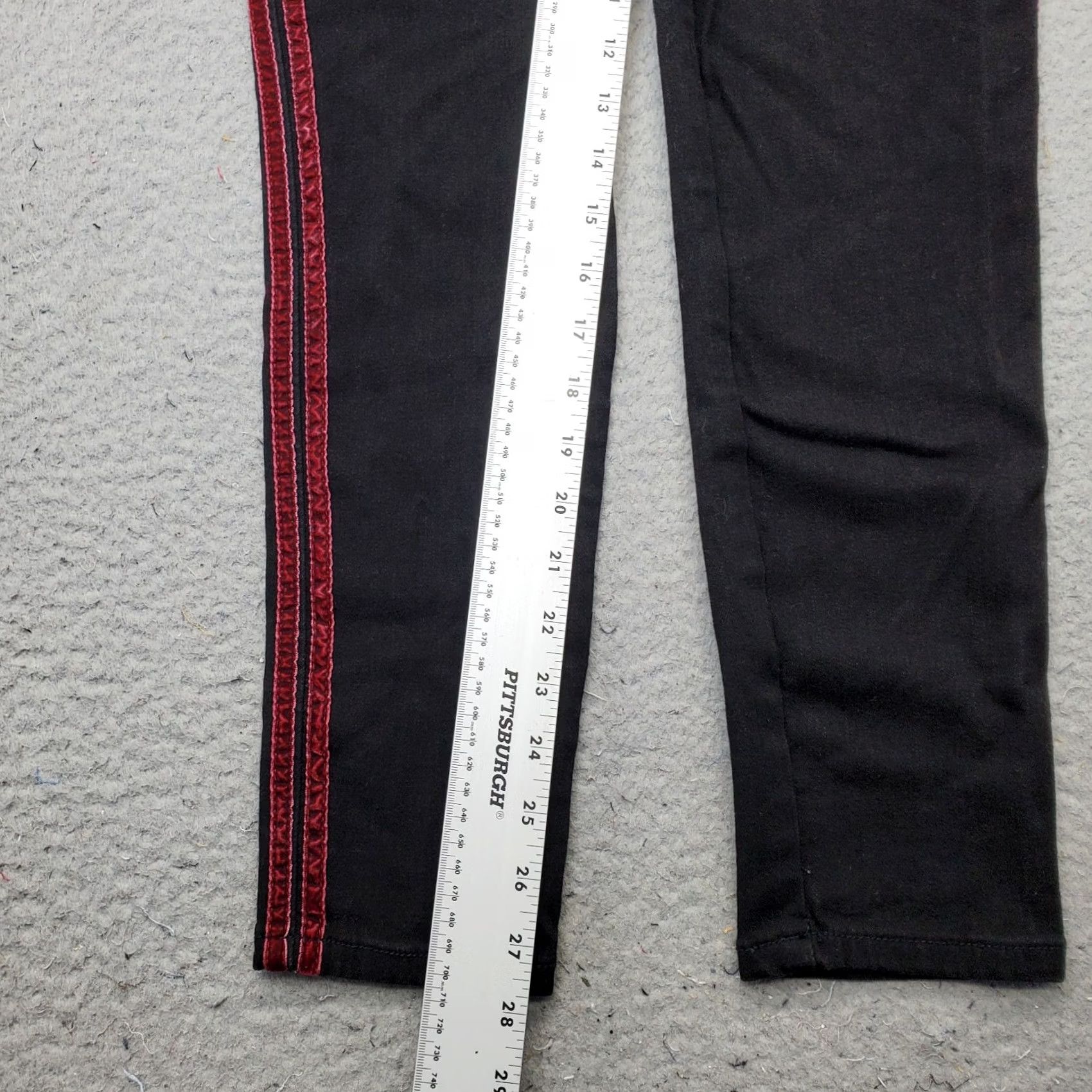Velvet Velvet Heart Jeans Womens 29 Black Mid Rise Super Stretch Skinny Leg Shirt Size 29" - 4 Thumbnail