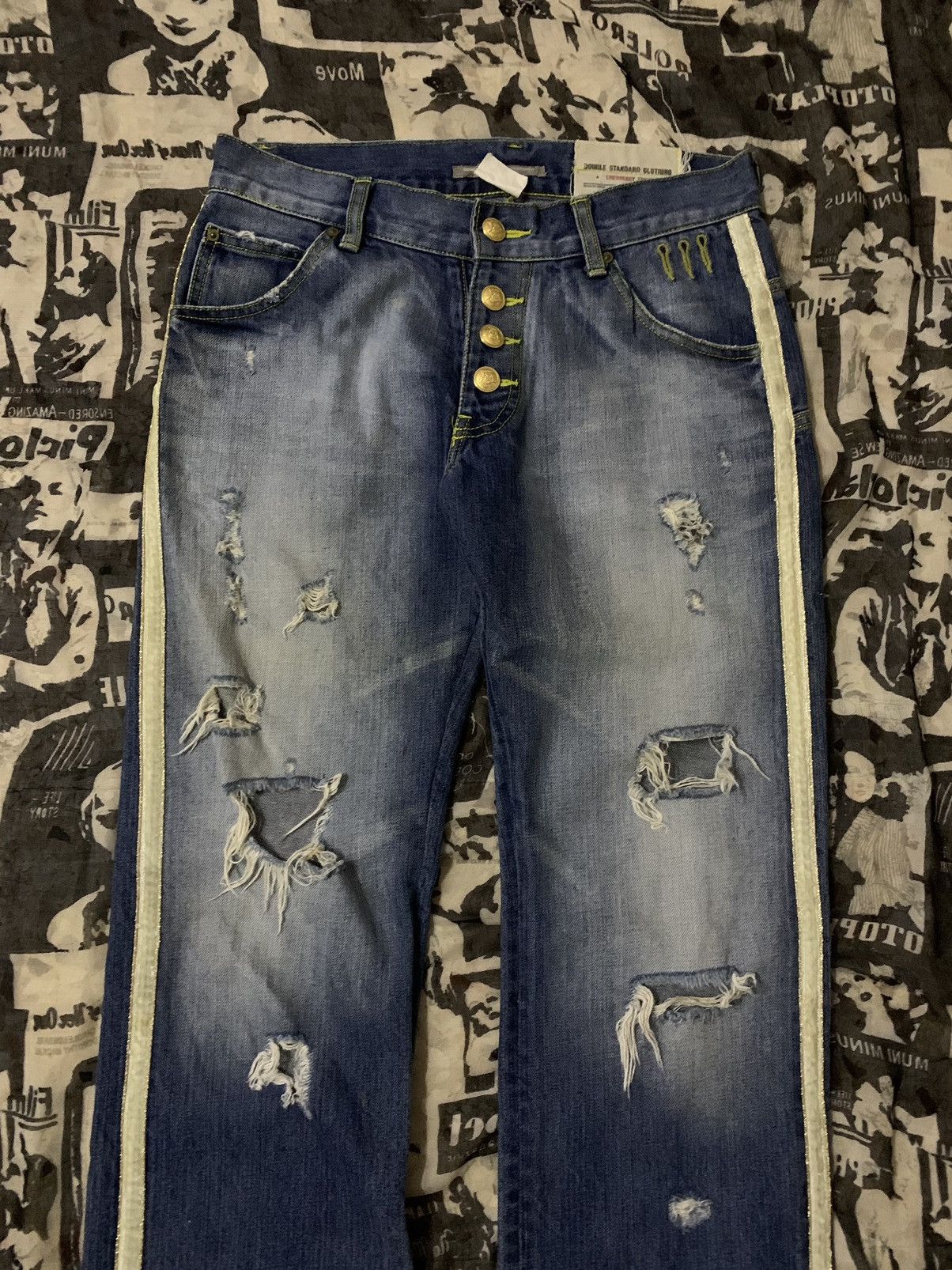 Japanese Brand 💥Avant Garde Double Standard Clothing Distressed Denim Size 30" / US 8 / IT 44 - 5 Thumbnail
