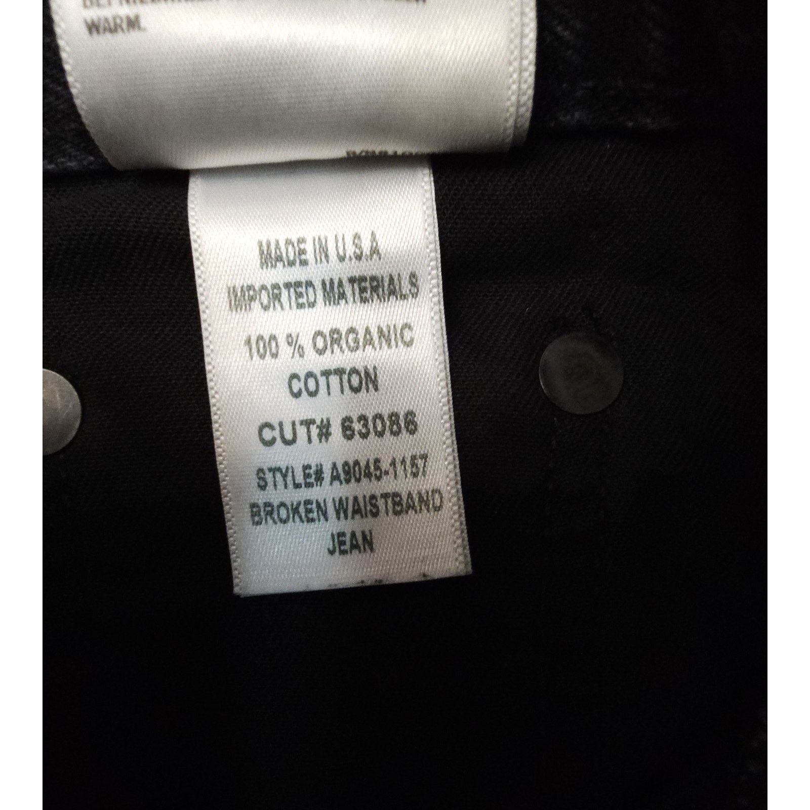 Agolde AGOLDE Broken Waistband Jeans Organic Cotton Black Denim Size 25" / US 0 / IT 36 - 11 Thumbnail