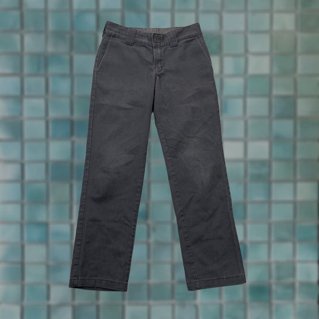 Dickies Dickies Pants Mens 29x30 Black Flex 850 Slim Fit Tapered Leg Chino Cotton Casual Sl m Size US 29 - 1 Thumbnail