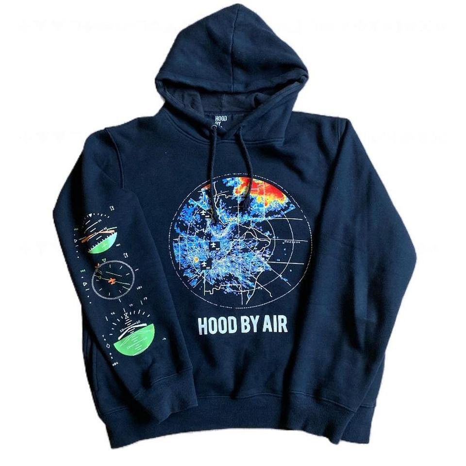 image of Hood By Air Fw 2013 “ Madison” Black Radar Hoodie, Men's (Size Large)