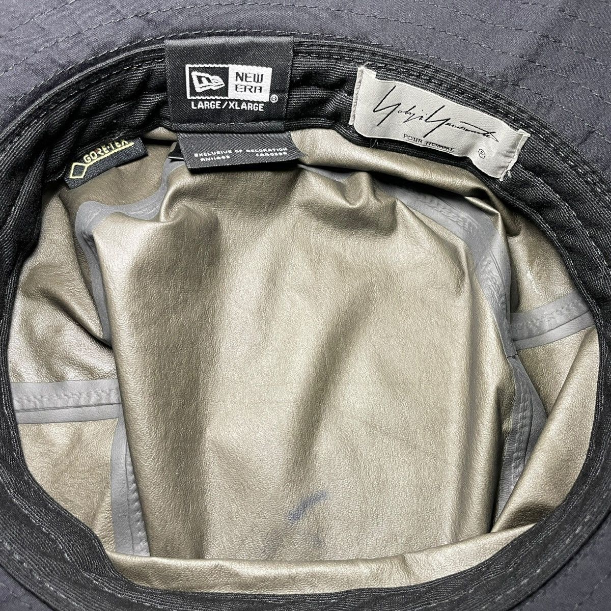Yohji Yamamoto Yohji Yamamoto Pour Homme x New Era Gore-tex Logo Bucket Hat Size ONE SIZE - 9 Thumbnail