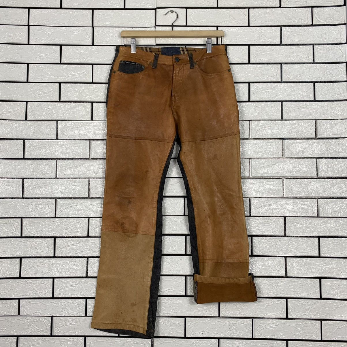 Dolce & Gabbana 🔥VINTAGE LEATHER & DENIM DOLCE GABBANA Size 28" / US 6 / IT 42 - 14 Thumbnail