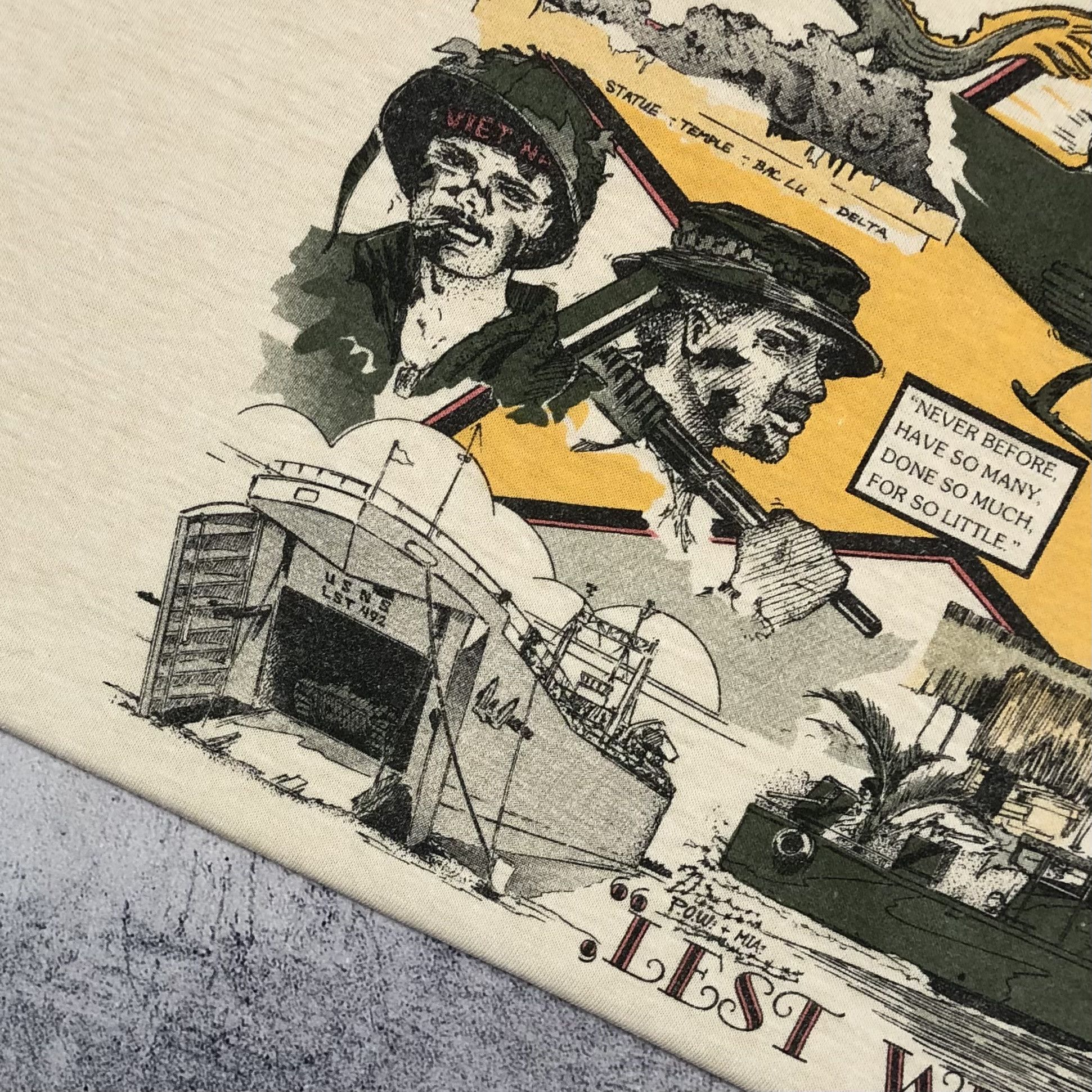 Vintage 90s Vietnam Vets Lest We Forget R. Wetzel Tee Size US L / EU 52-54 / 3 - 5 Thumbnail