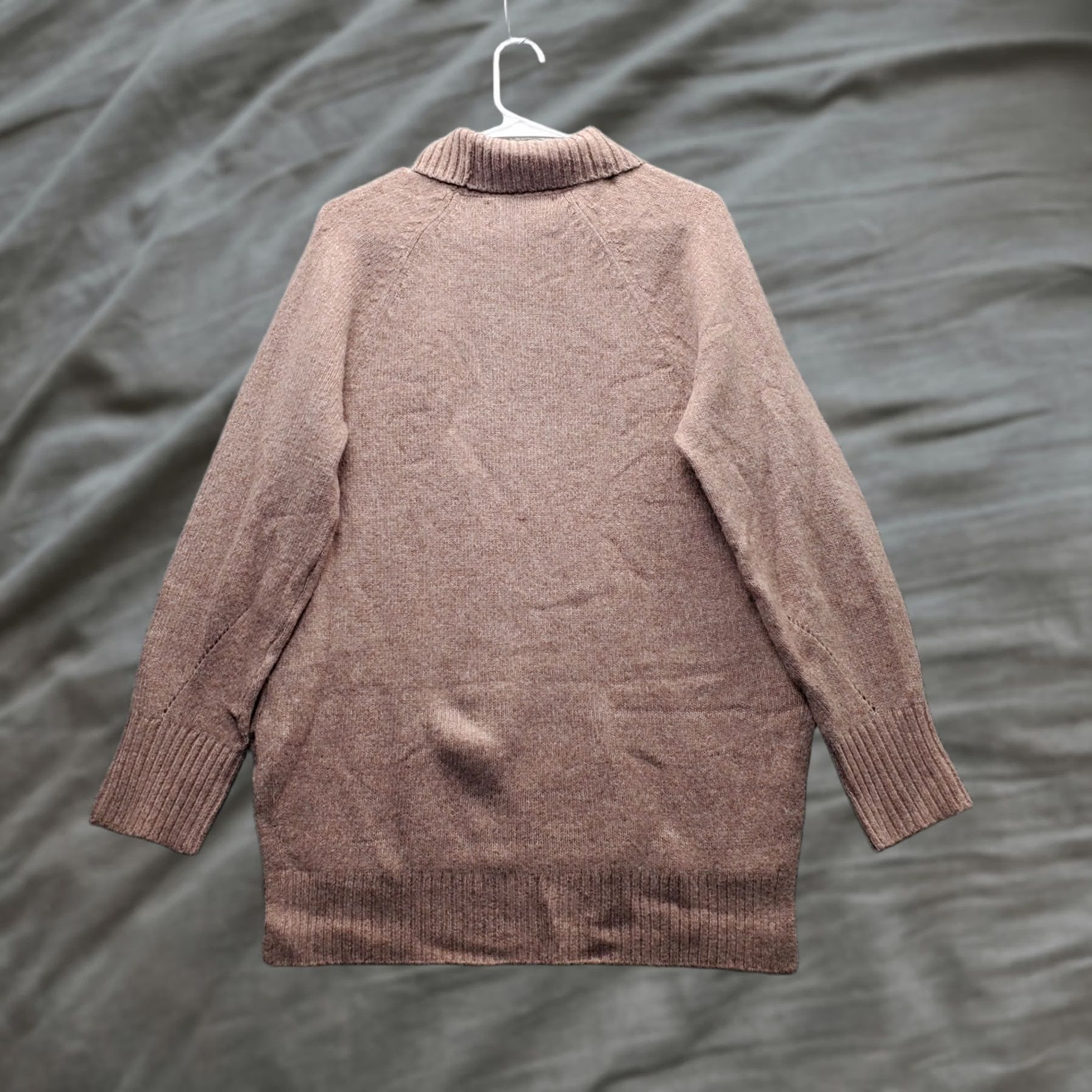 Calvin Klein Calvin Klein Womens Size L Tunic Sweater Multicolor Turtle Neck High Low Slit Pullover Knit Size L / US 10 / IT 46 - 1 Thumbnail