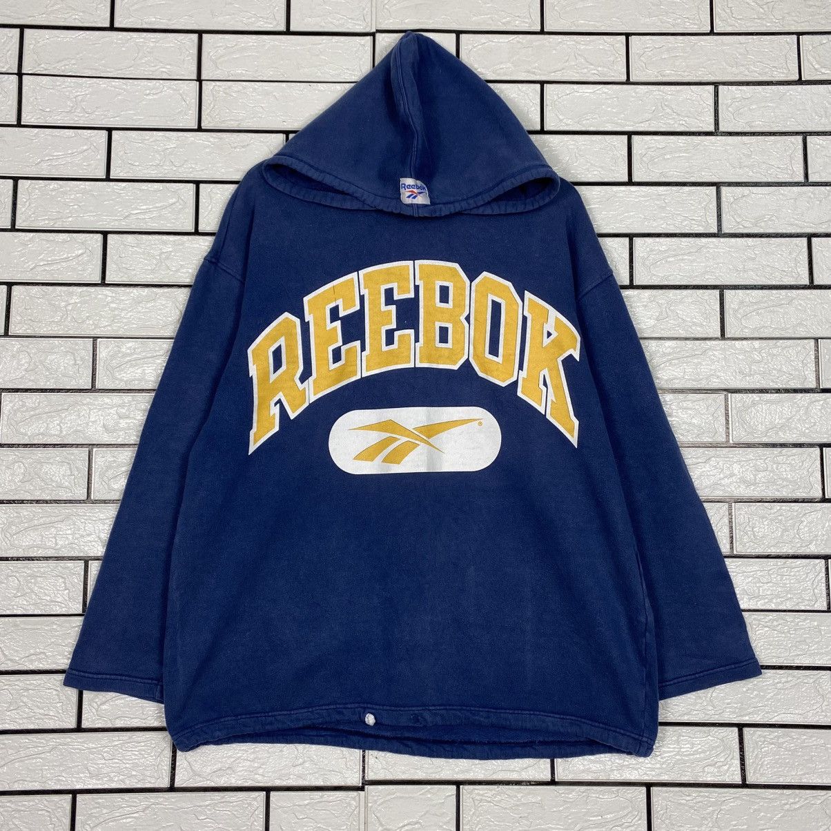 Vintage 📌Vintage Hoodie Sweatshirt Pull Over Reebok Big Logo Size US L / EU 52-54 / 3 - 2 Thumbnail