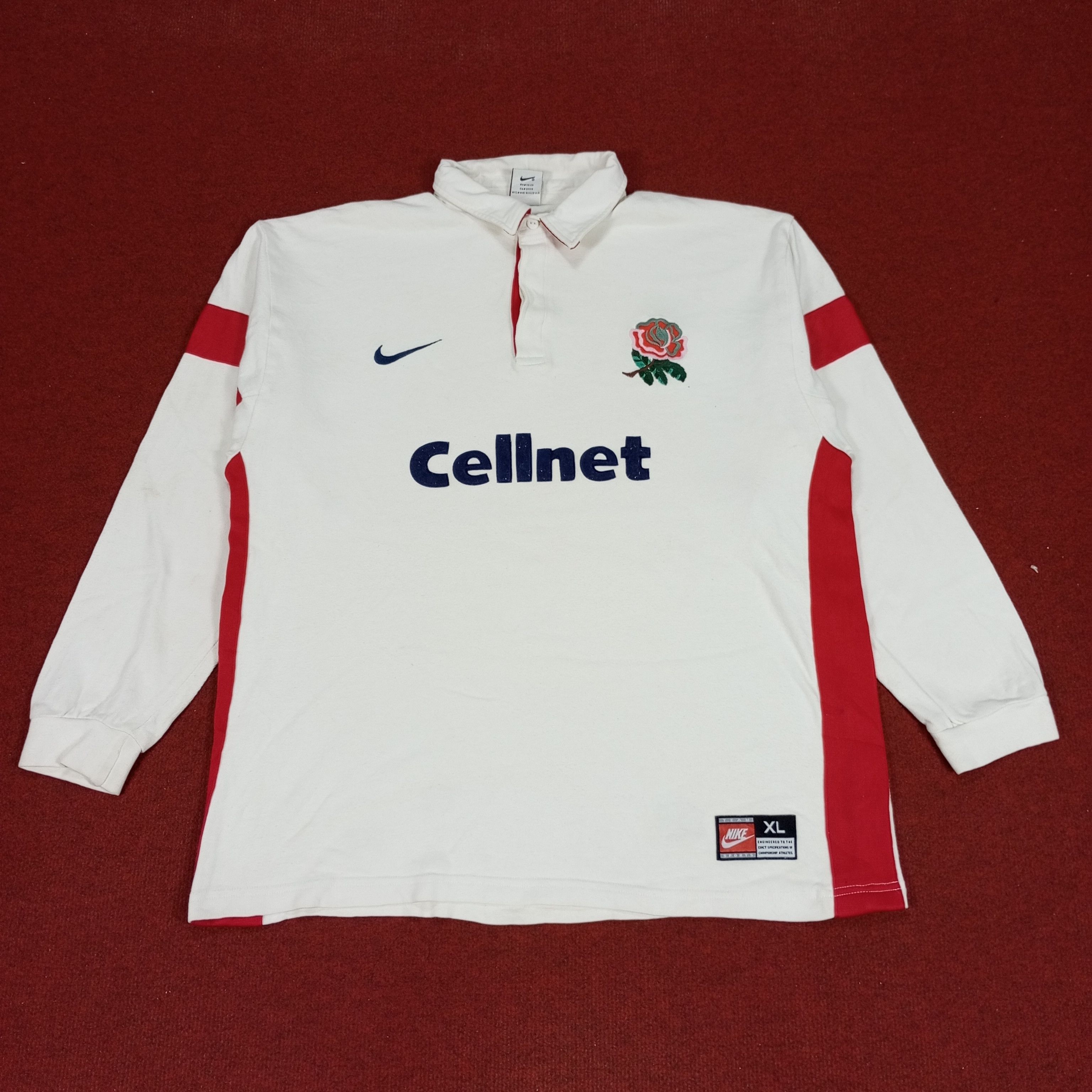 Nike Nike Cellnet Polos Rugby Style Long Sleeve Collar Design Size US XL / EU 56 / 4 - 1 Thumbnail