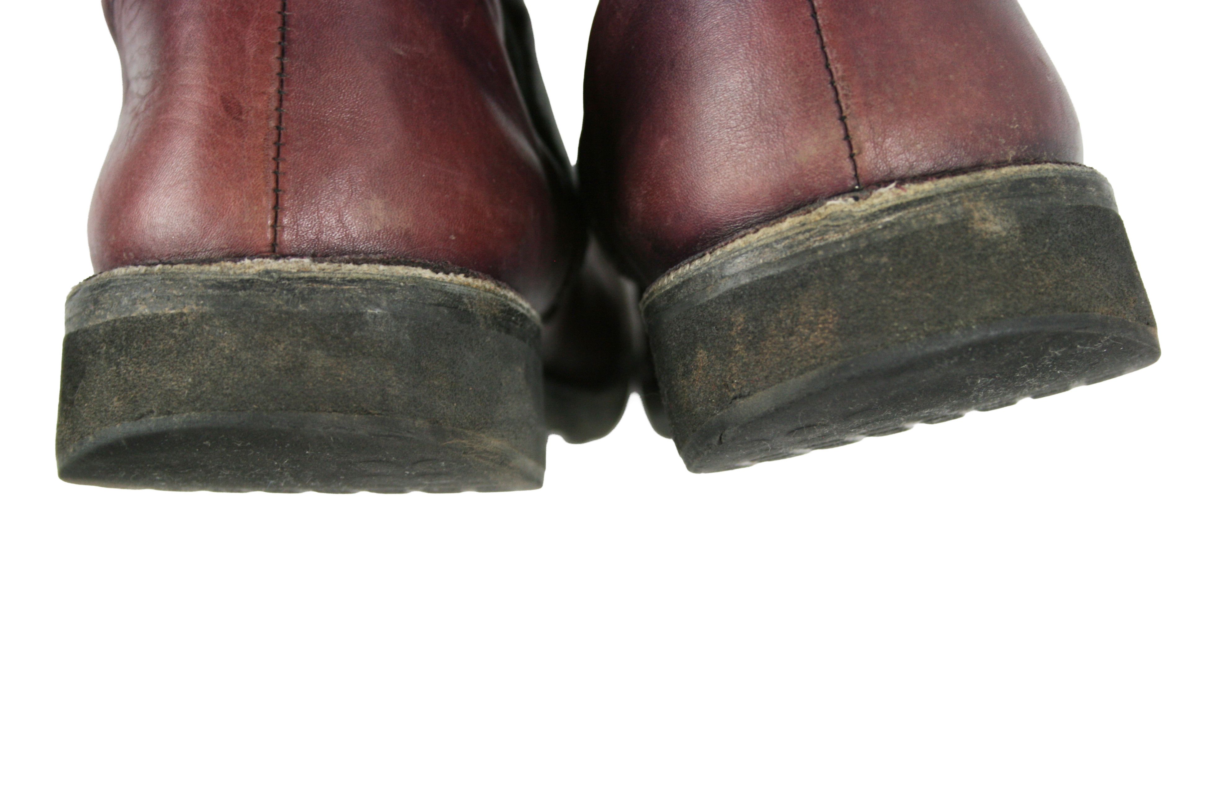 Japanese Brand Bubetti 00S Y2K Avant Garde Mid Crepe Leather Boots Vintage Size US 8 / IT 38 - 10 Thumbnail