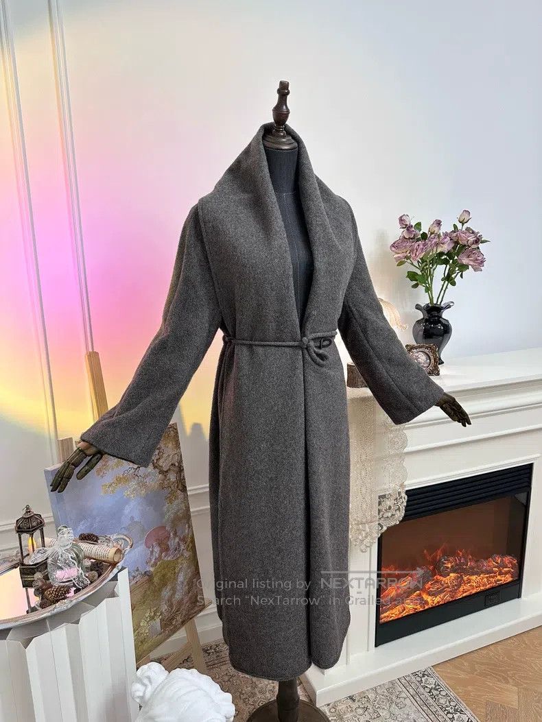 Hermes Hermes 1998 Classic Cashmere Long Coat, Gray Size XS / US 0-2 / IT 36-38 - 3 Thumbnail