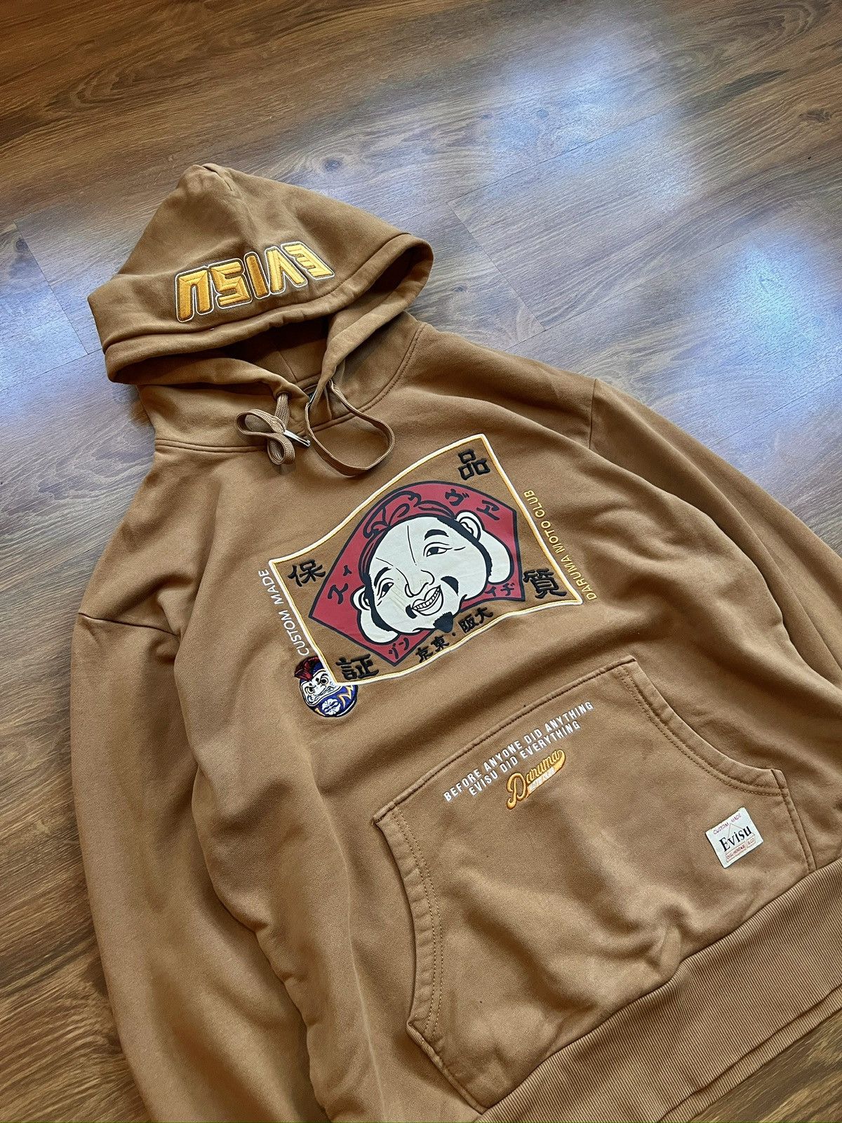 Evisu Rare Evisu Daruma Moto Club Embroidered Hoodie Size US L / EU 52-54 / 3 - 4 Thumbnail