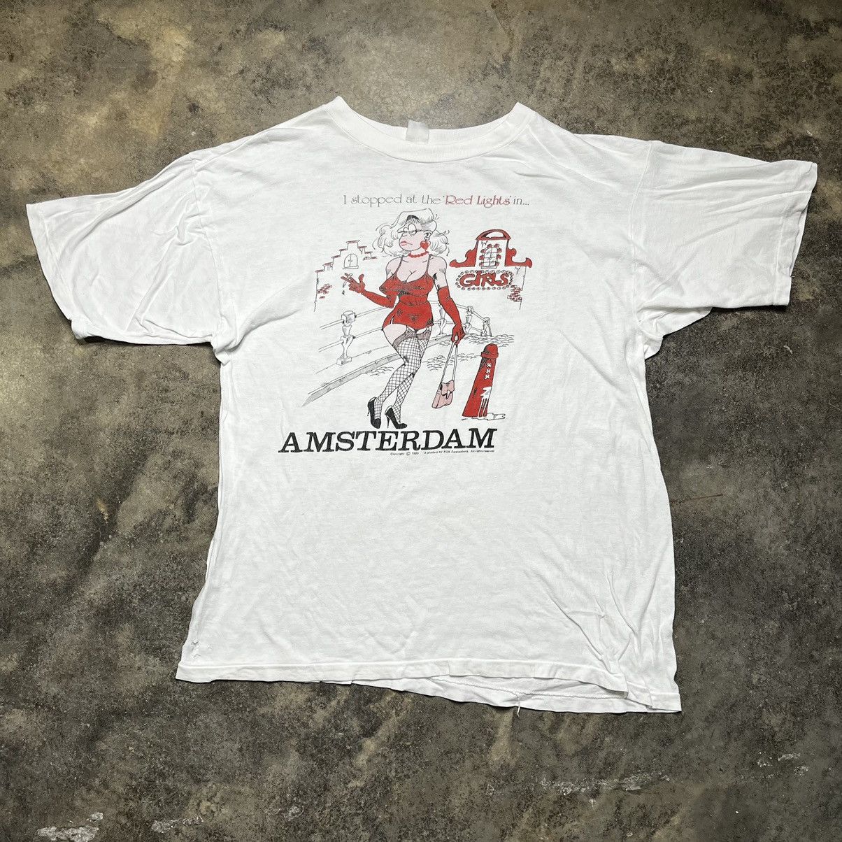 Vintage vintage 80s strip club amsterdam tshirt Size US XL / EU 56 / 4 - 1 Thumbnail