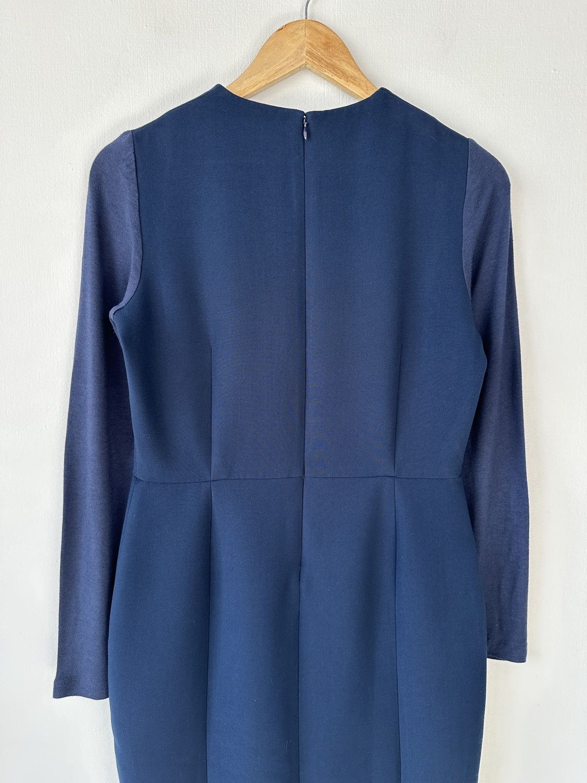 ME+EM ME+EM Navy Blue Sheath Midi Dress Long Sleeve size UK 10 Size M / US 6-8 / IT 42-44 - 8 Thumbnail