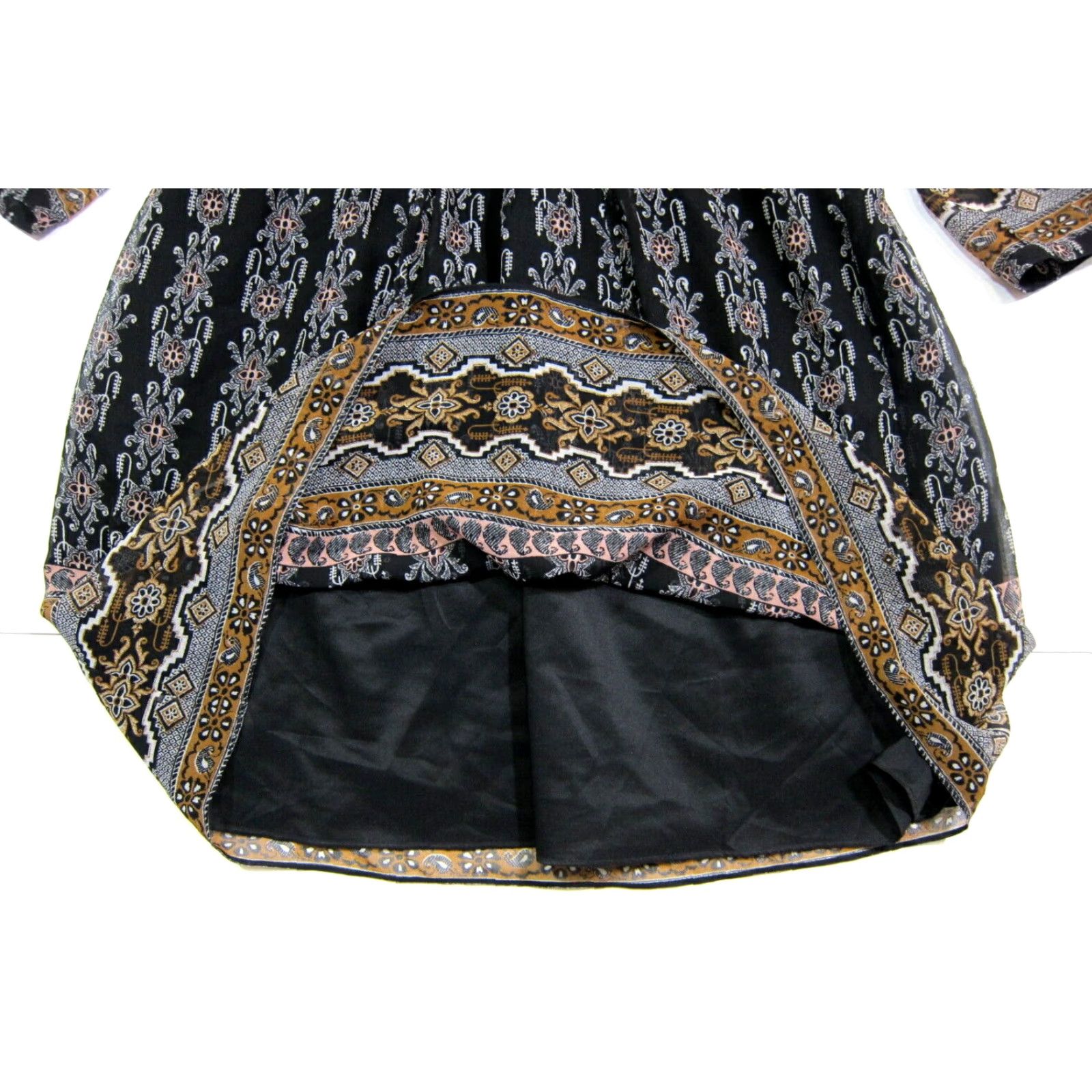 Madewell Madewell Satin Black Pink Paisley Drop Waist Tunic Long Sleeve Dress Women 8 Size M / US 6-8 / IT 42-44 - 6 Thumbnail