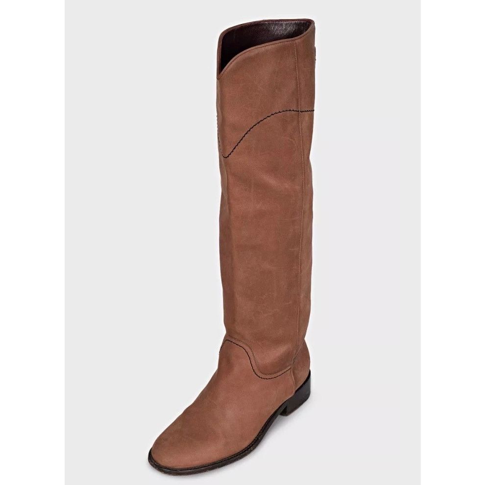 Chanel Chanel Brown Matte Leather Round Toe Slip-On Boots - 37 Size US 7 / IT 37 - 3 Thumbnail