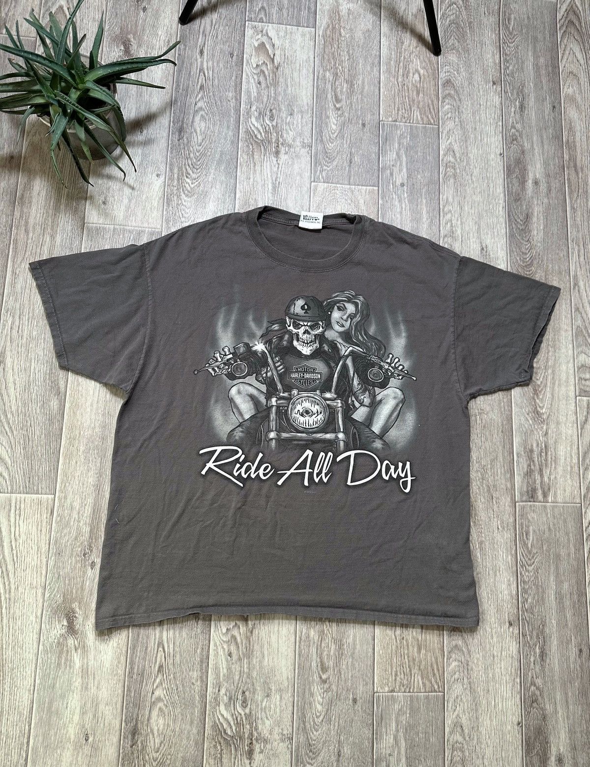 Hanes × Harley Davidson × Vintage Vintage Harley Davidson 2014 Ride All Day Baggy Fit T-shirt Size US M / EU 48-50 / 2 - 1 Thumbnail