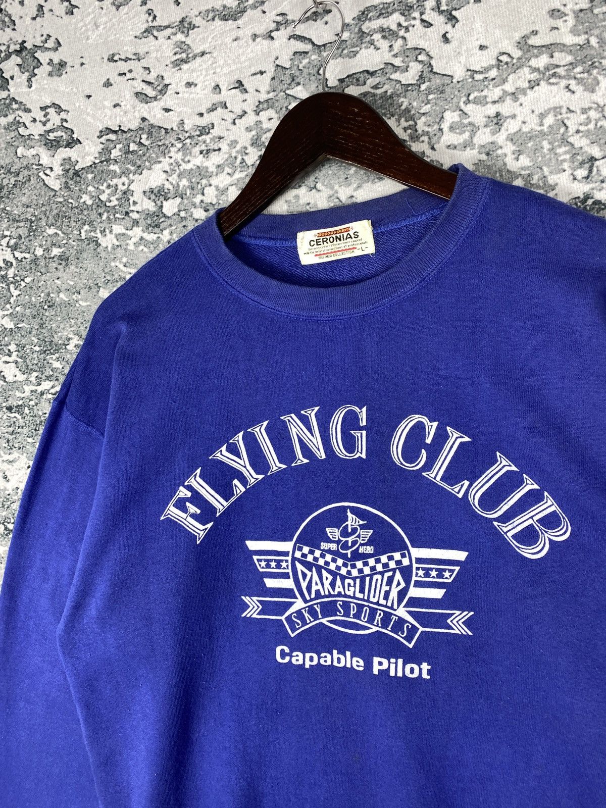 Designer Vintage Ceronias Flying Club Crewneck Sweatshirts Size US L / EU 52-54 / 3 - 5 Thumbnail