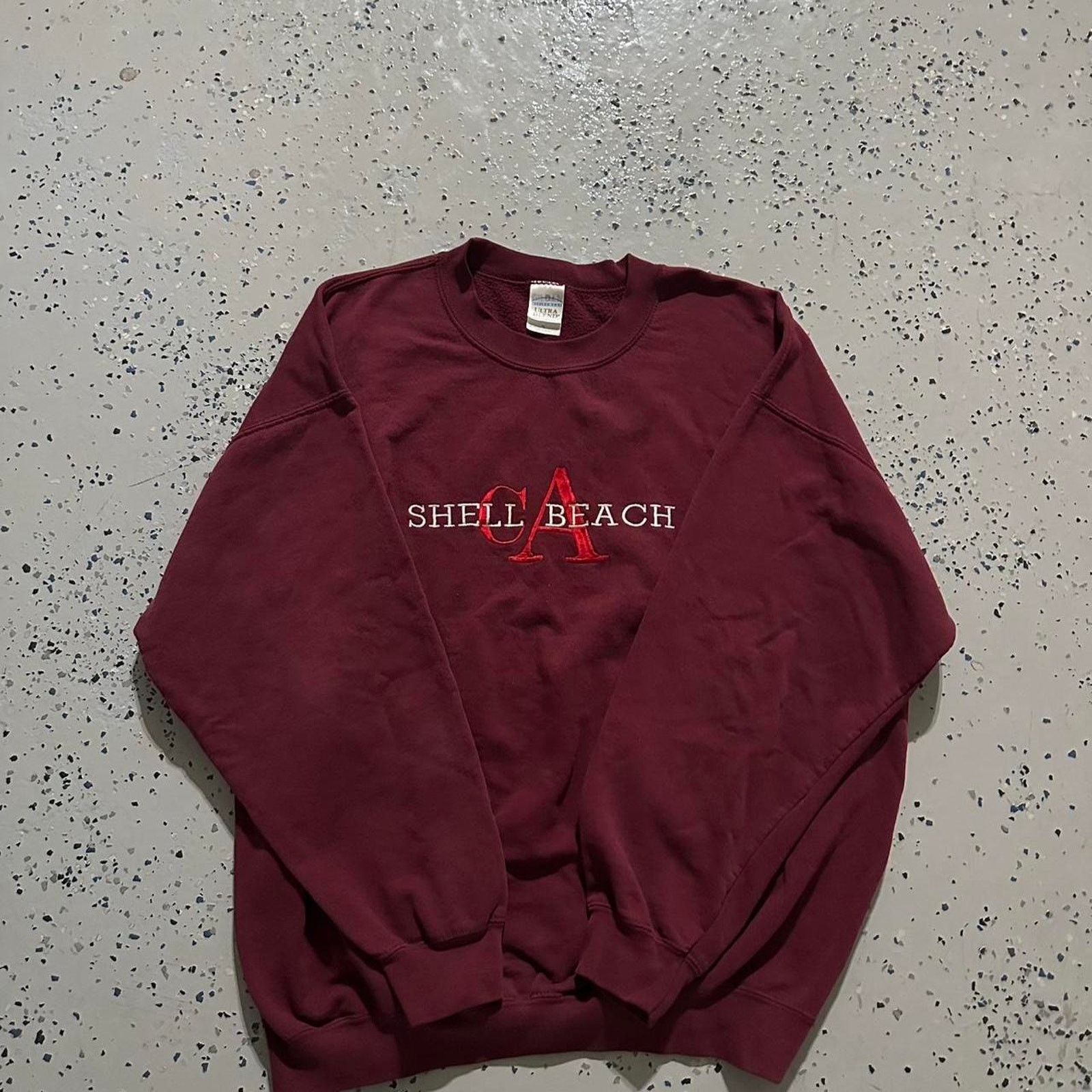 Gildan Vintage Gildan Seal Beach California Burgundy Sweater Size US L / EU 52-54 / 3 - 1 Thumbnail