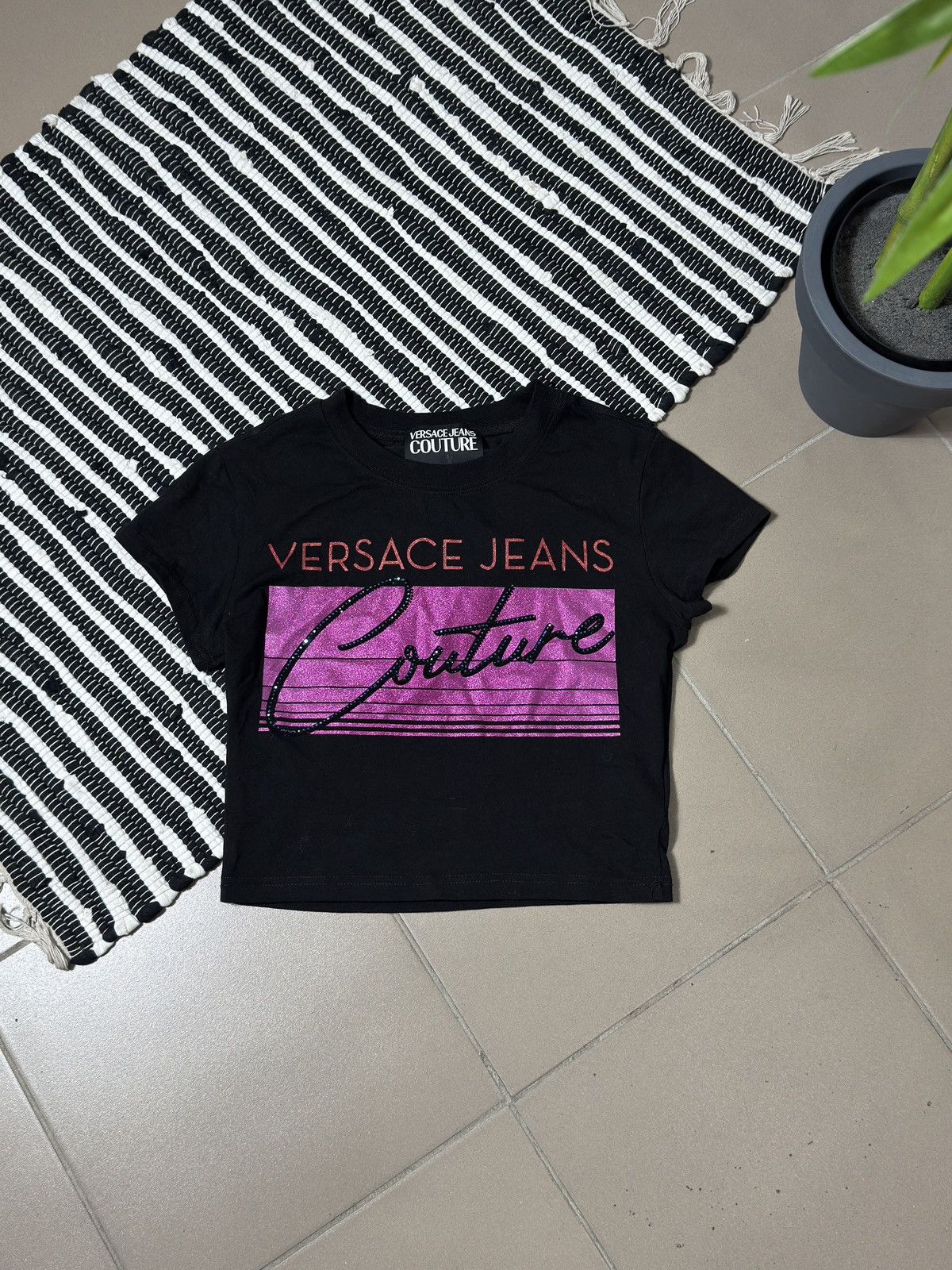 Versace VINTAGE VERSACE JEANS COUTURE 2000s CROP TOP Size S / US 4 / IT 40 - 1 Thumbnail