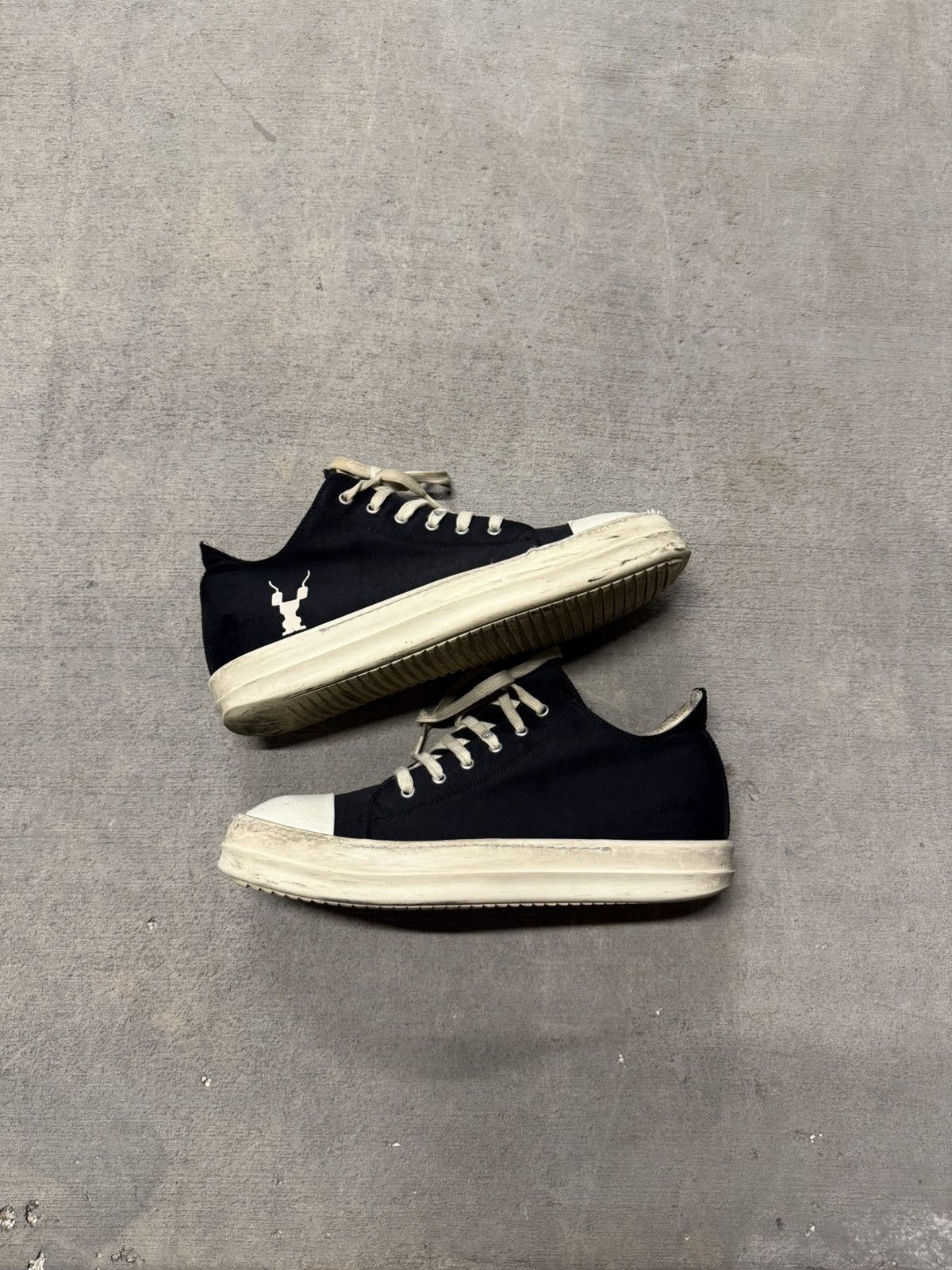 Pre-owned Rick Owens Drkshdw Fw17–ss19 Ramones Shoes In Black