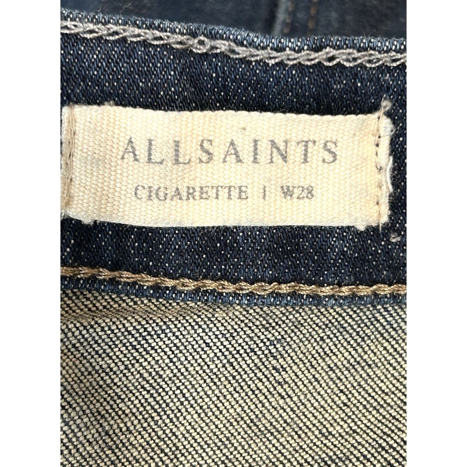 Allsaints AllSaints Isotope Cigarette Skinny Denim Jeans Men 28 Blue Slim 5-Pocket Button Inseam 30 Dark Wash Streetwear Urban Fashion Size US 28 / EU 44 - 6 Thumbnail