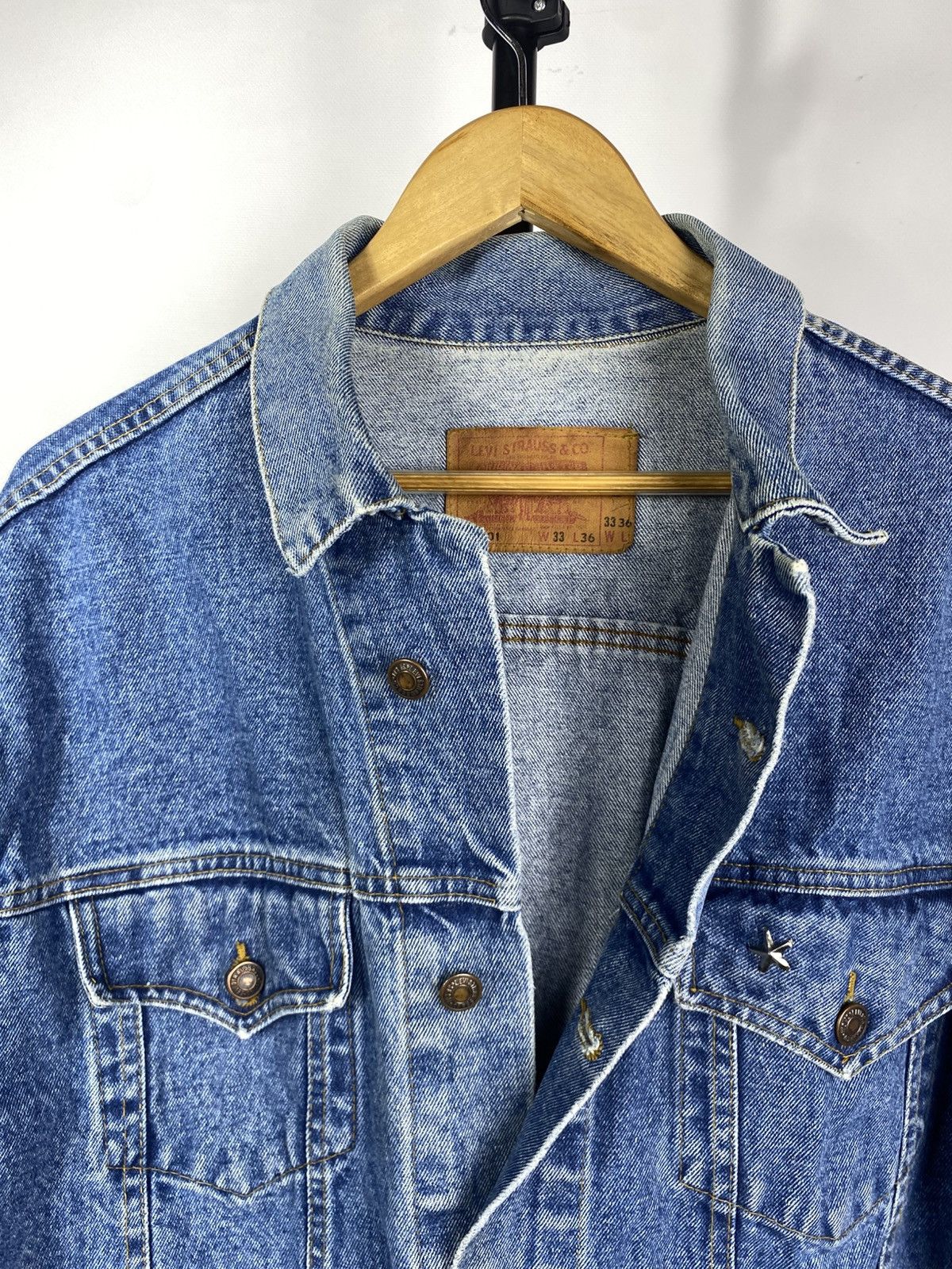 Levi's × Levi's Vintage Clothing × Vintage Vtg Levis USA Reworked 501 Pants Trucker Denim Jacket Size US M / EU 48-50 / 2 - 6 Thumbnail