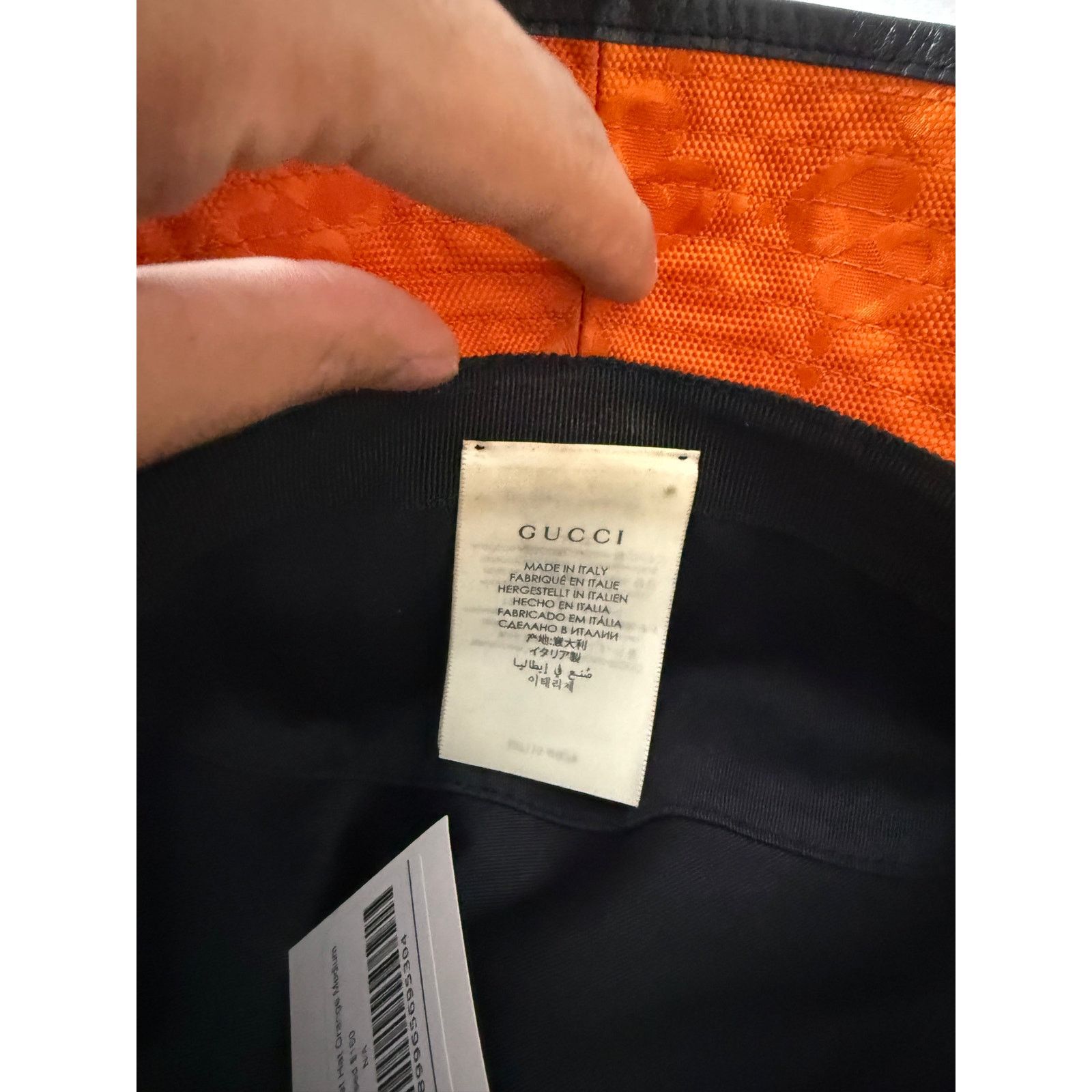 Gucci Gucci Mono Orange Bucket Hat Used Medium Size 32 - 2 Thumbnail