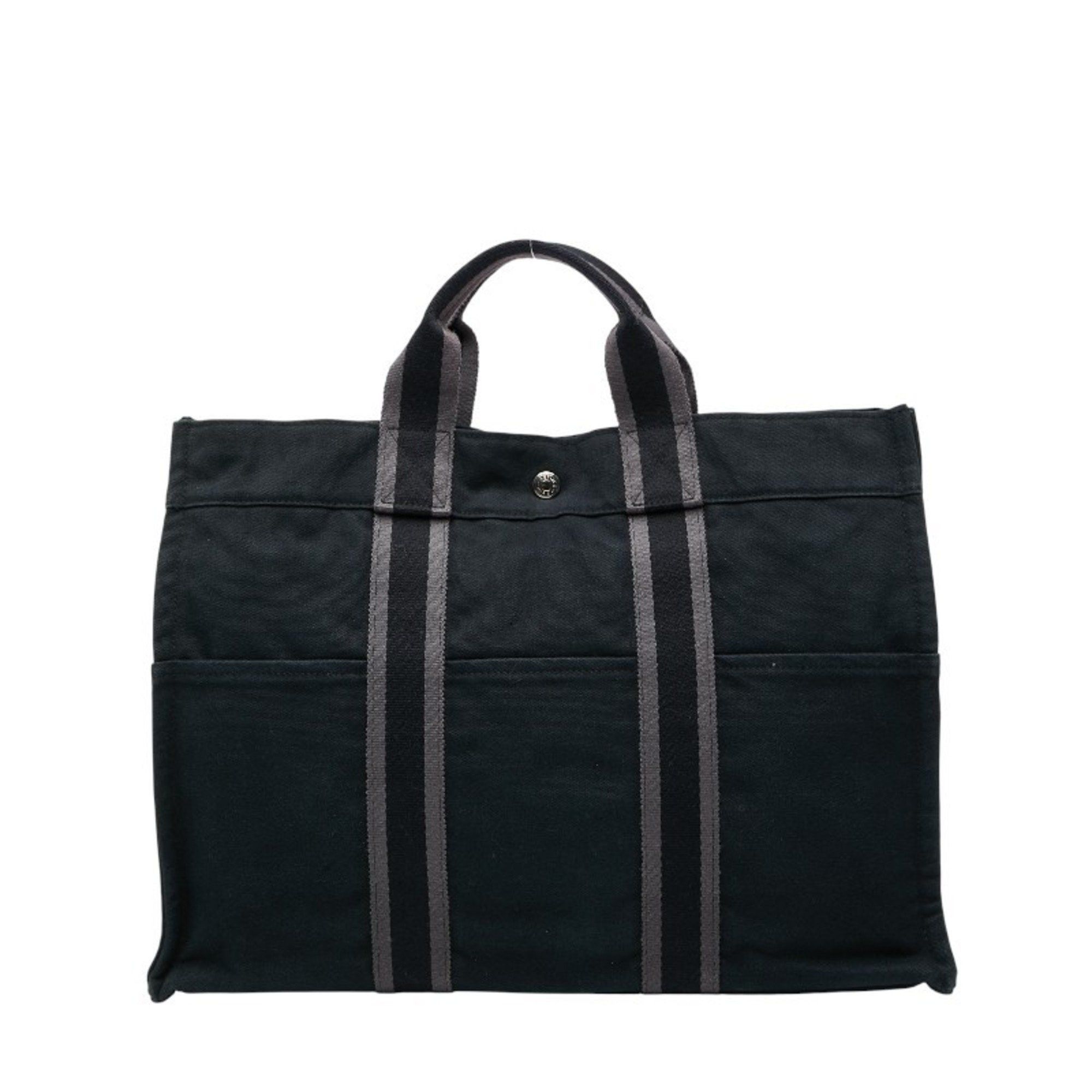 Hermes Hermes Four Tote MM Bag Handbag Black/Gray Canvas Women's HERMES Size ONE SIZE - 1 Thumbnail