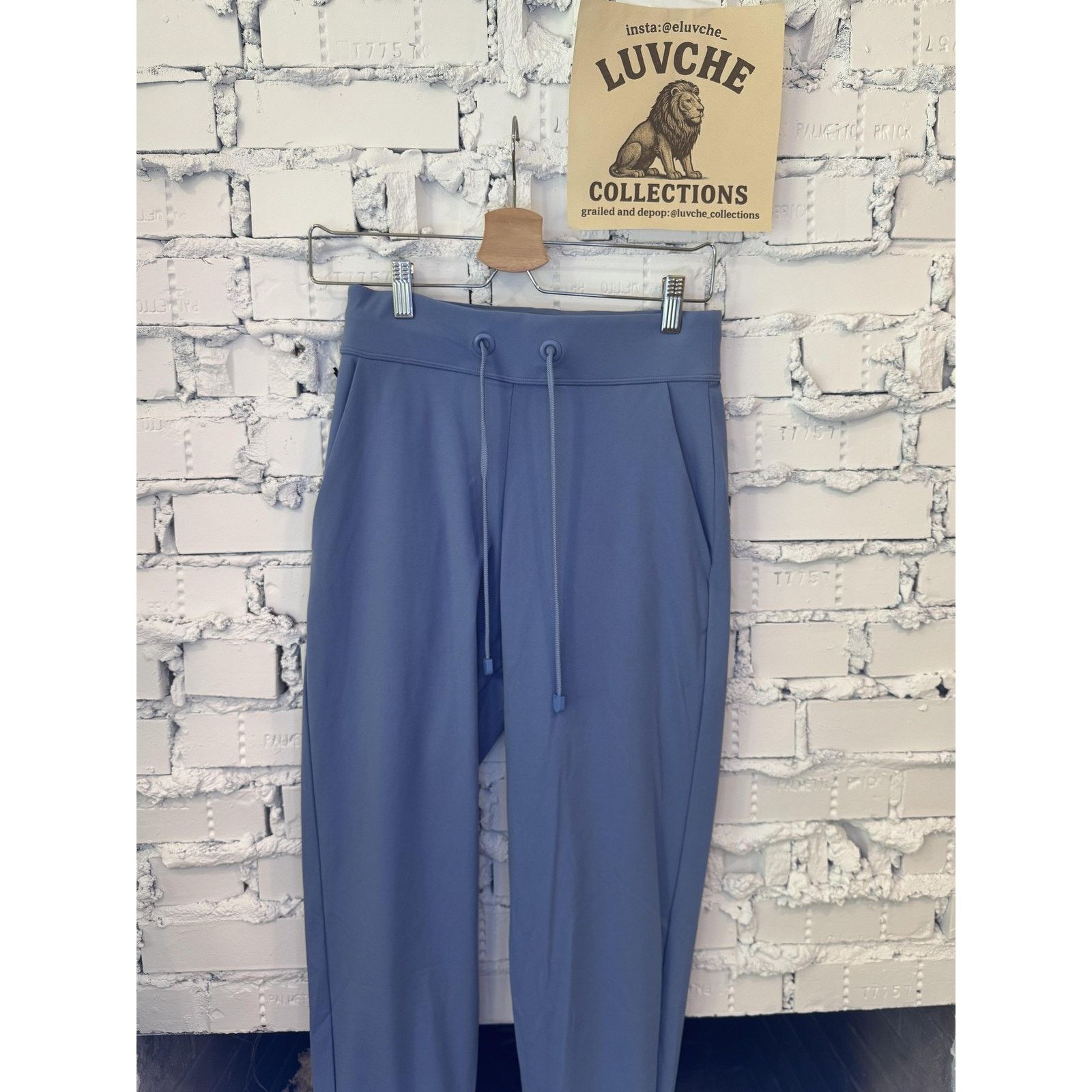 Alo Yoga Noli Womens S Hudson Blue Drawstring Stretch Pants Size 27" / US 4 / IT 40 - 1 Thumbnail