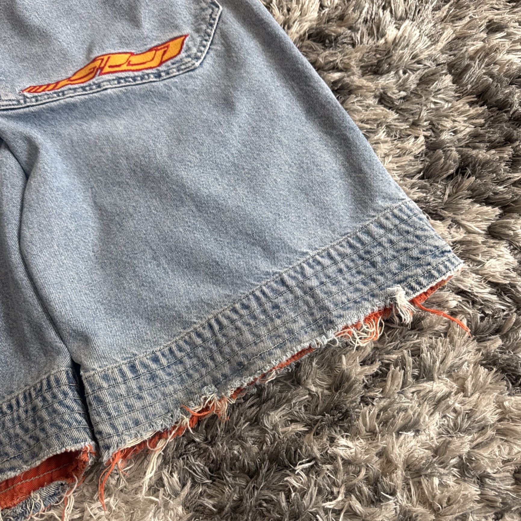 JNCO VINTAGE JNCO Jeans Crossfaders Blue Denim Embroidered Mens 29x28 90s Y2K Wide-Leg Size US 29 - 3 Thumbnail