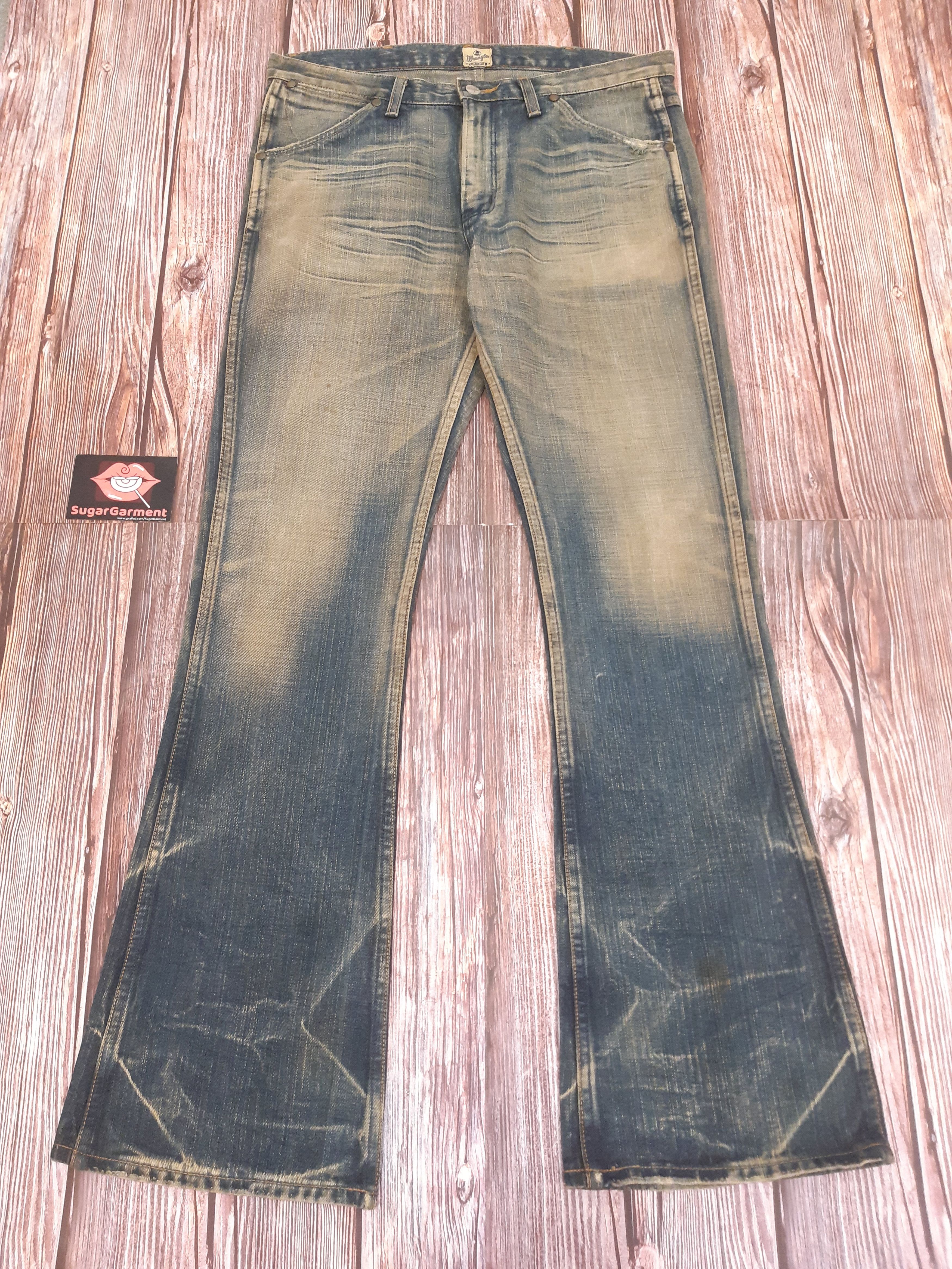 Japanese Brand Bootcut Flare Jeans Wrangler Vintage Size US 35 - 1 Thumbnail