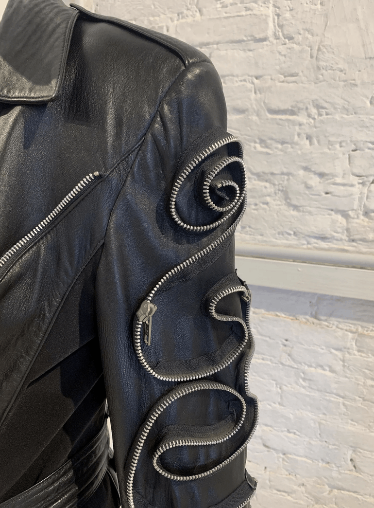 Vintage Vintage 1980s/90s Helen Storey Leather Biker Zip Jacket Size M / US 6-8 / IT 42-44 - 3 Thumbnail