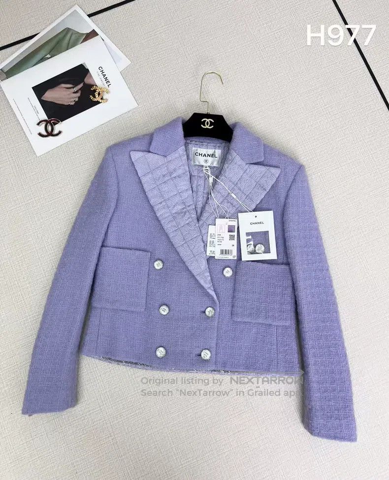 Other Chanel Taro purple lapel short jacket Size XS / US 0-2 / IT 36-38 - 1 Thumbnail
