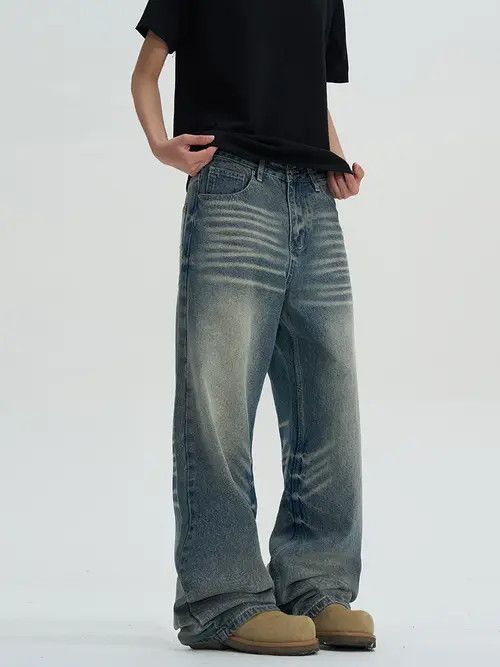 VIBE Blue Baggy Denim Jeans Size US 32 / EU 48 - 4 Thumbnail