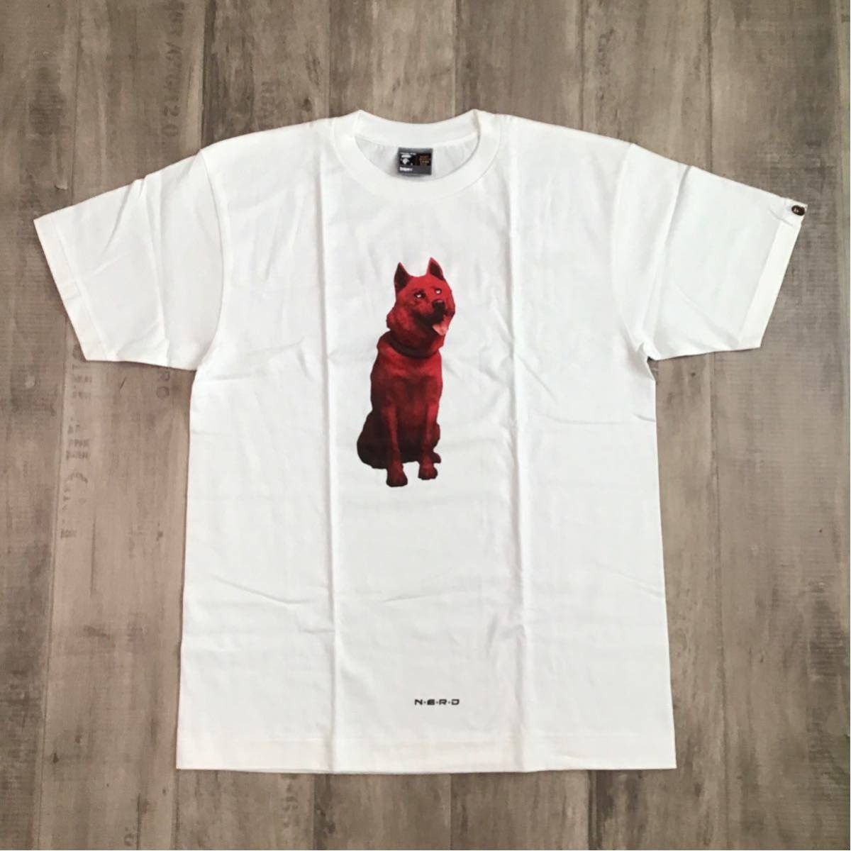image of Bape × N.e.r.d T-Shirt Star Trak Pharrell Nerd Nigo Ape in White, Men's (Size Large)