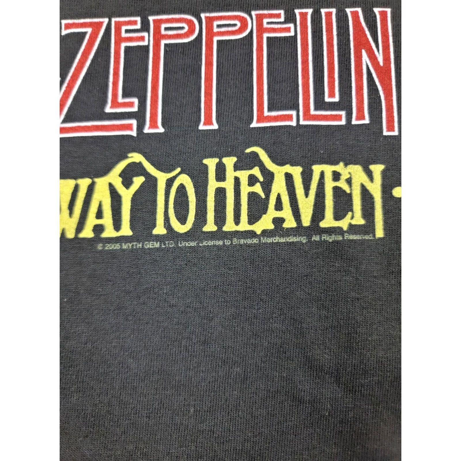 Hanes Led Zeppelin Shirt Adult XL Black Stairway To Heaven Zoso Lyrics On Back 2005 Size US XL / EU 56 / 4 - 3 Thumbnail