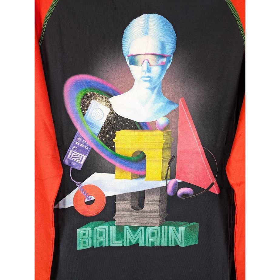 Balmain o1rshd1 Q:2 / Space Long Sleeve T-Shirt in Red M Size US M / EU 48-50 / 2 - 4 Thumbnail