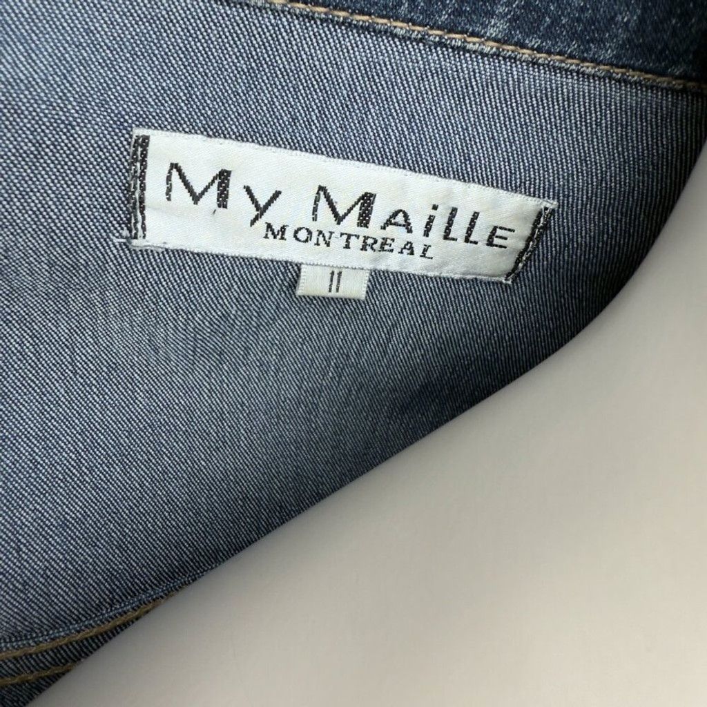 Other MY MAILLE MONTREAL Button up Dark Blue Jean Jacket Size M Size XXS / US 00 / IT 34 - 7 Thumbnail