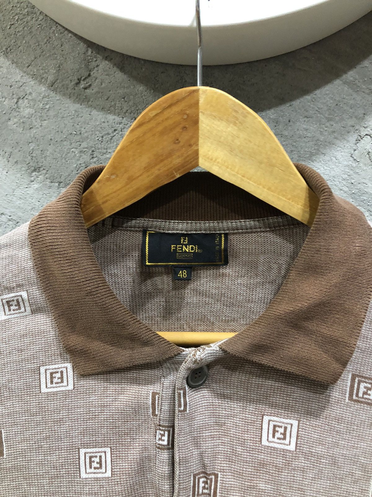 Fendi 1990 - Fendi Monogram Longsleeve Polo Shirt Size US L / EU 52-54 / 3 - 2 Thumbnail