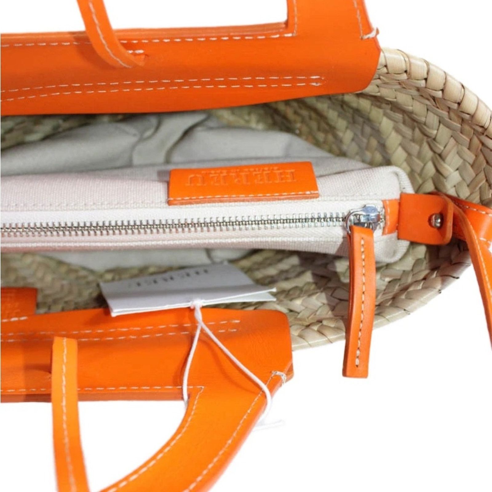 Hereu Hereu Mini Cabas Straw Tote Tangerine NWT Size ONE SIZE - 3 Thumbnail