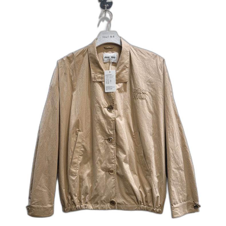 Miu Miu Miumiu Embroidered Logo Khaki Jacket Size US M / EU 48-50 / 2 - 1 Thumbnail