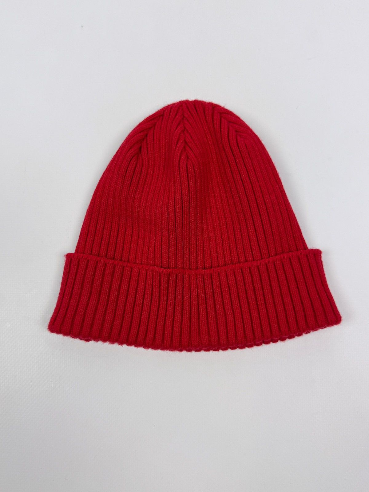 Vintage 1970s Vintage Ergolan Red Rib Knit Fisherman Cuff Beanie Hat Size ONE SIZE - 4 Thumbnail