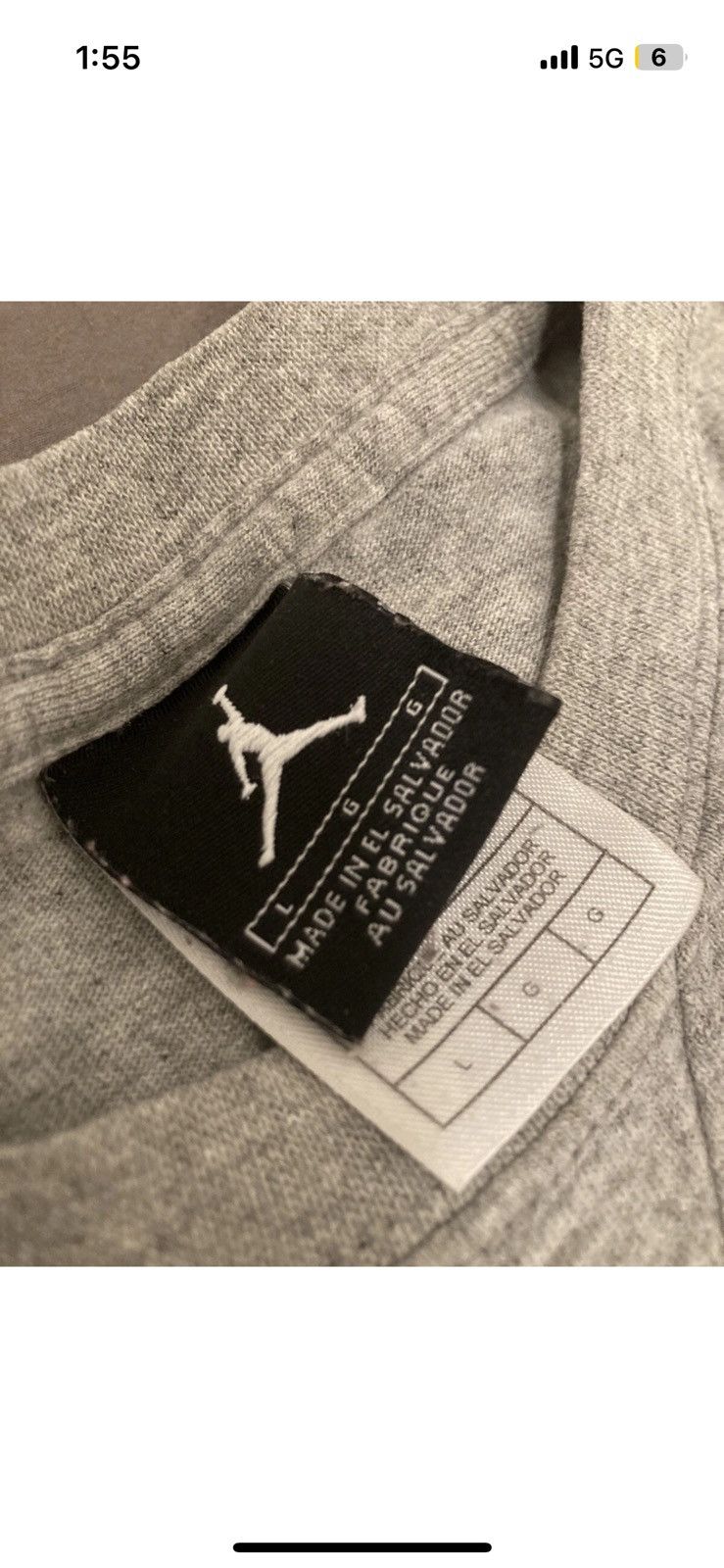 Jordan Brand VINTAGE NIKE AIR JORDAN 1 WINGS GREY CO.JP MEN'S T-SHIRT Size US L / EU 52-54 / 3 - 6 Thumbnail