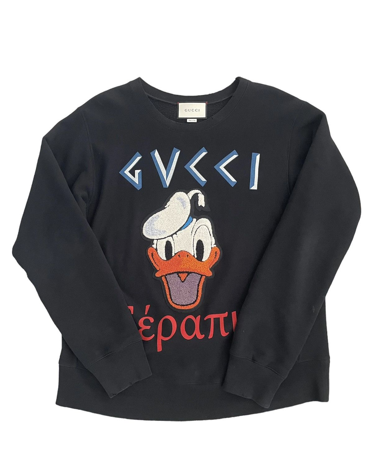 image of Gucci Donald Duck Sweatshirt in Black, Men's (Size XL)