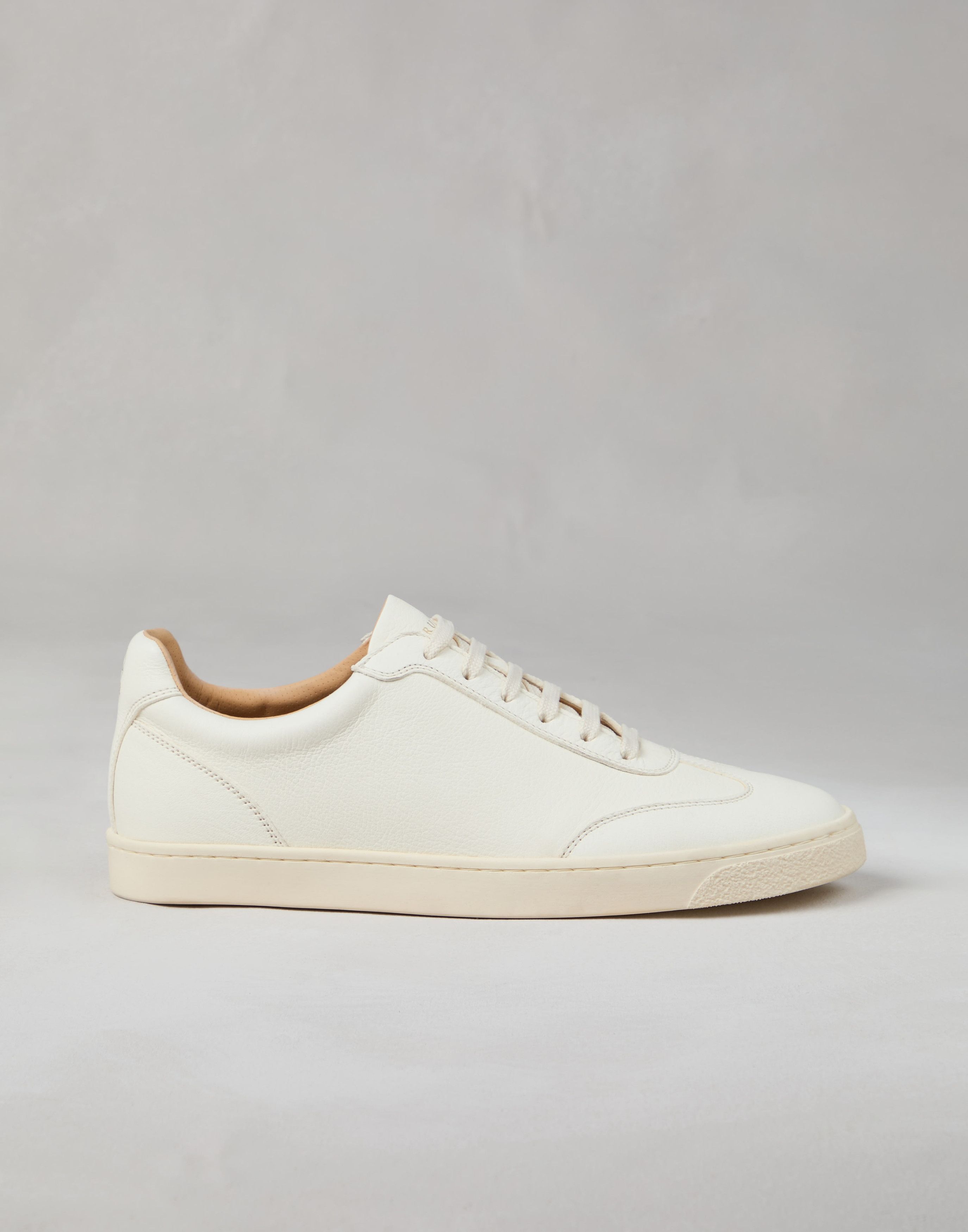 Brunello Cucinelli o1la1rc1a0326 Deerskin Sneakers in Ivory Size US 9 / EU 42 - 1 Thumbnail