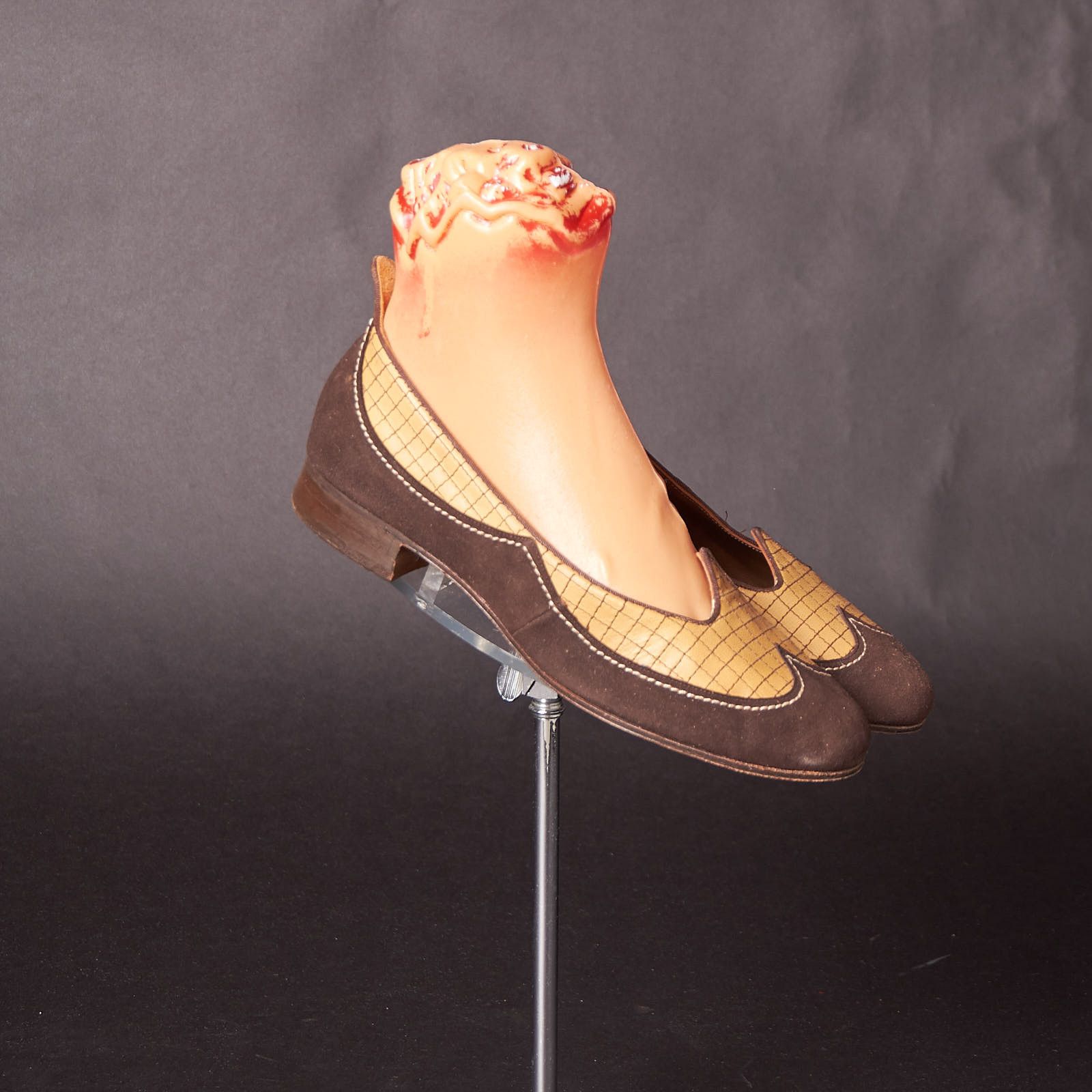 1950s Brown Suede Wing Tip Flats Shoes