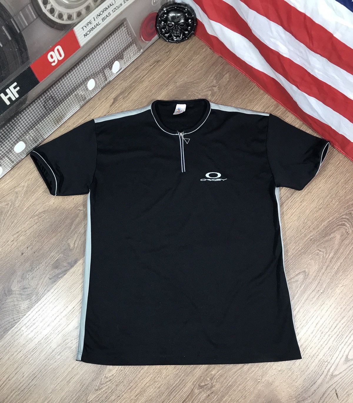 Oakley × Vintage Oakley Vintage 1/4 Zip T Shirt Size US XL / EU 56 / 4 - 1 Thumbnail